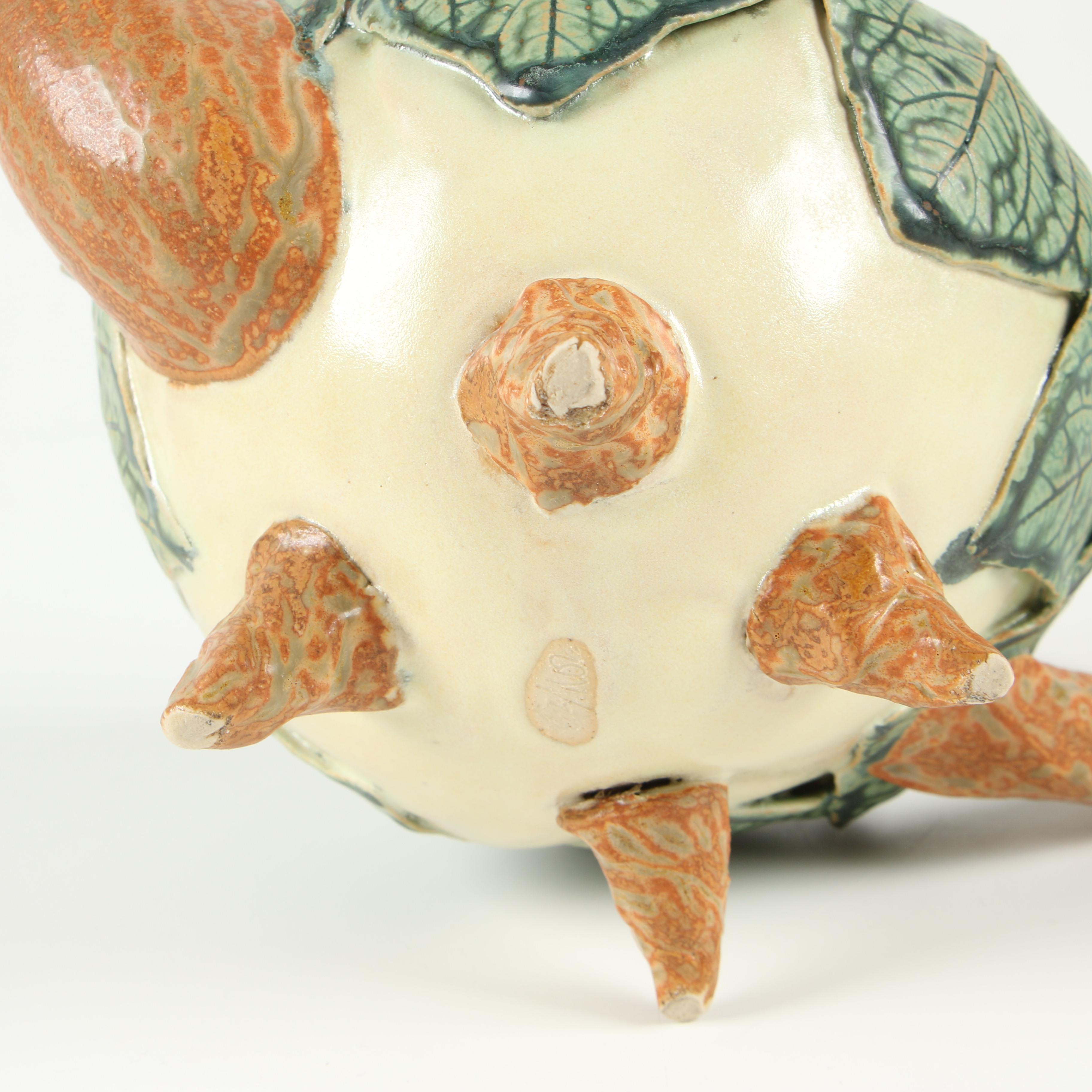 Lynn Fisher Pottery Leaf Teapot and Plate