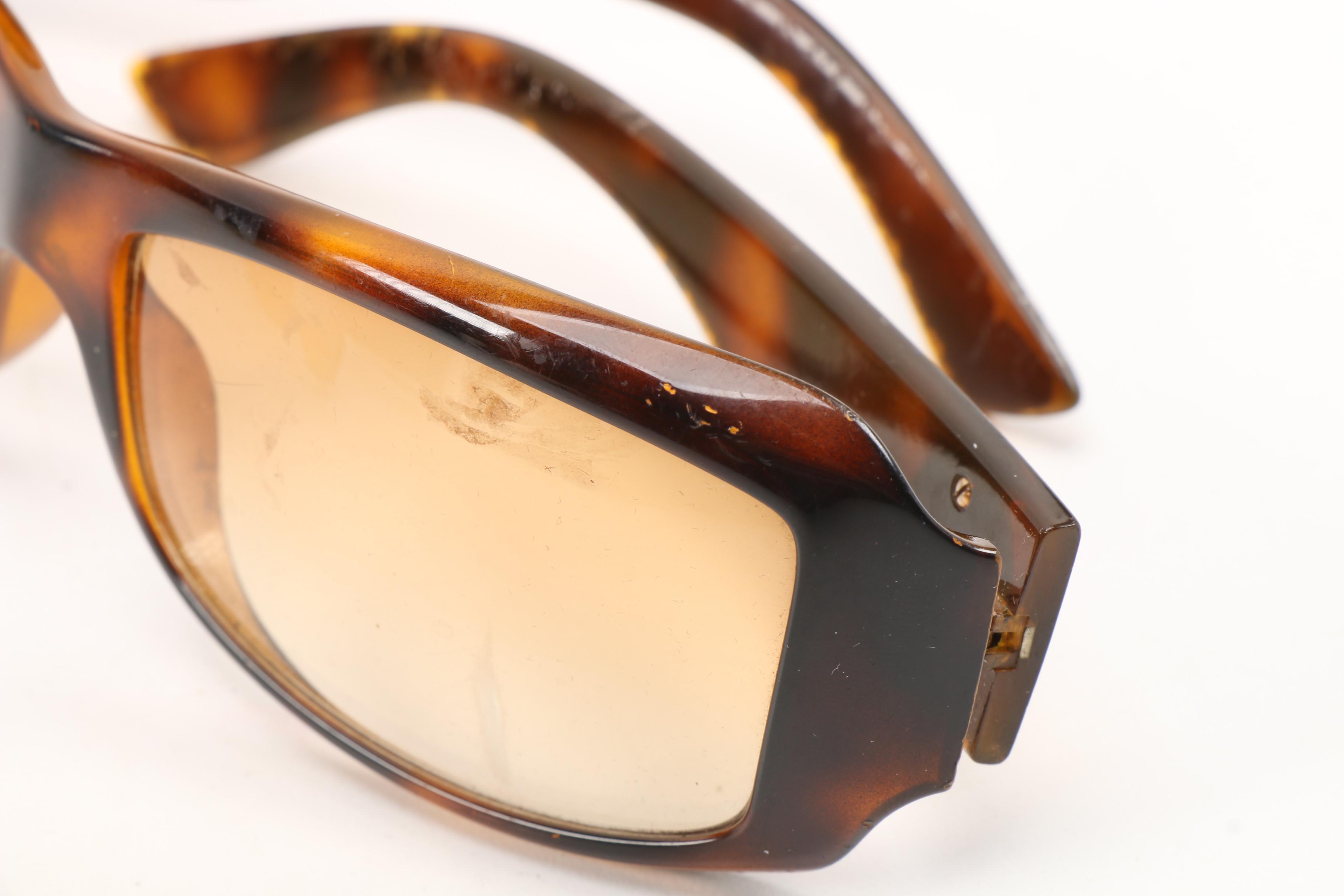 Prada Gold Tone Rimless and Versace Medusa Sunglasses in Tortoise