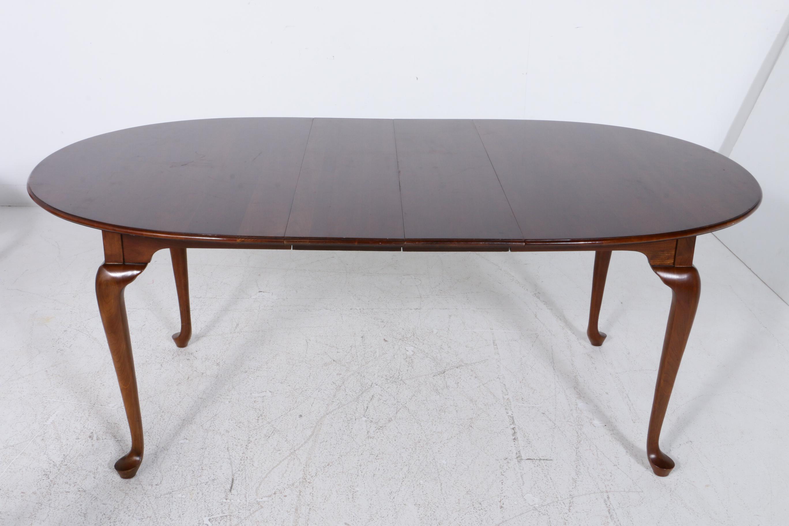 Cherry Queen Anne Style Dining Table and Chairs