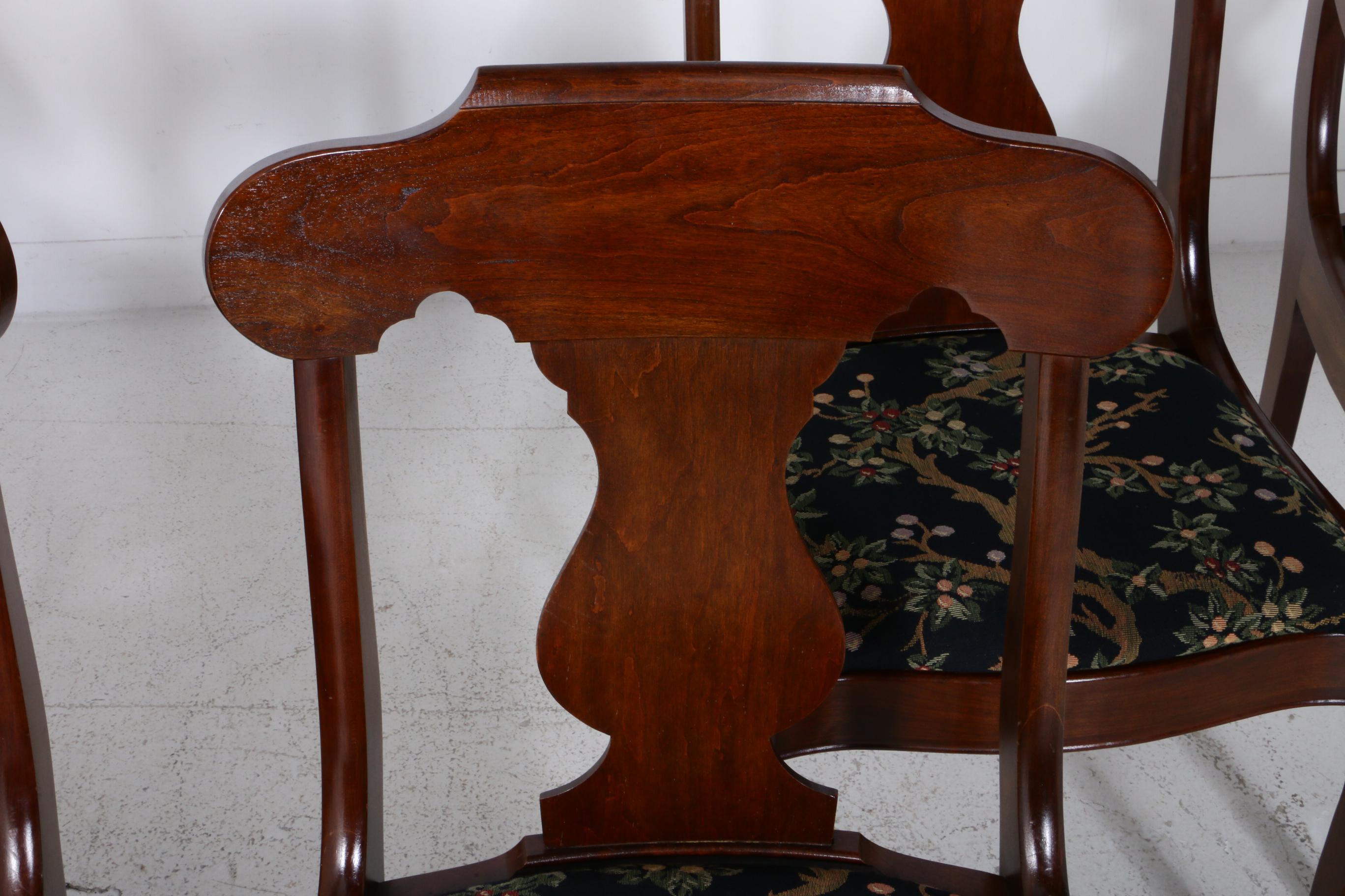 Cherry Queen Anne Style Dining Table and Chairs