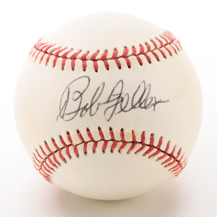 Bob Feller Signed Rawlings American League Baseball