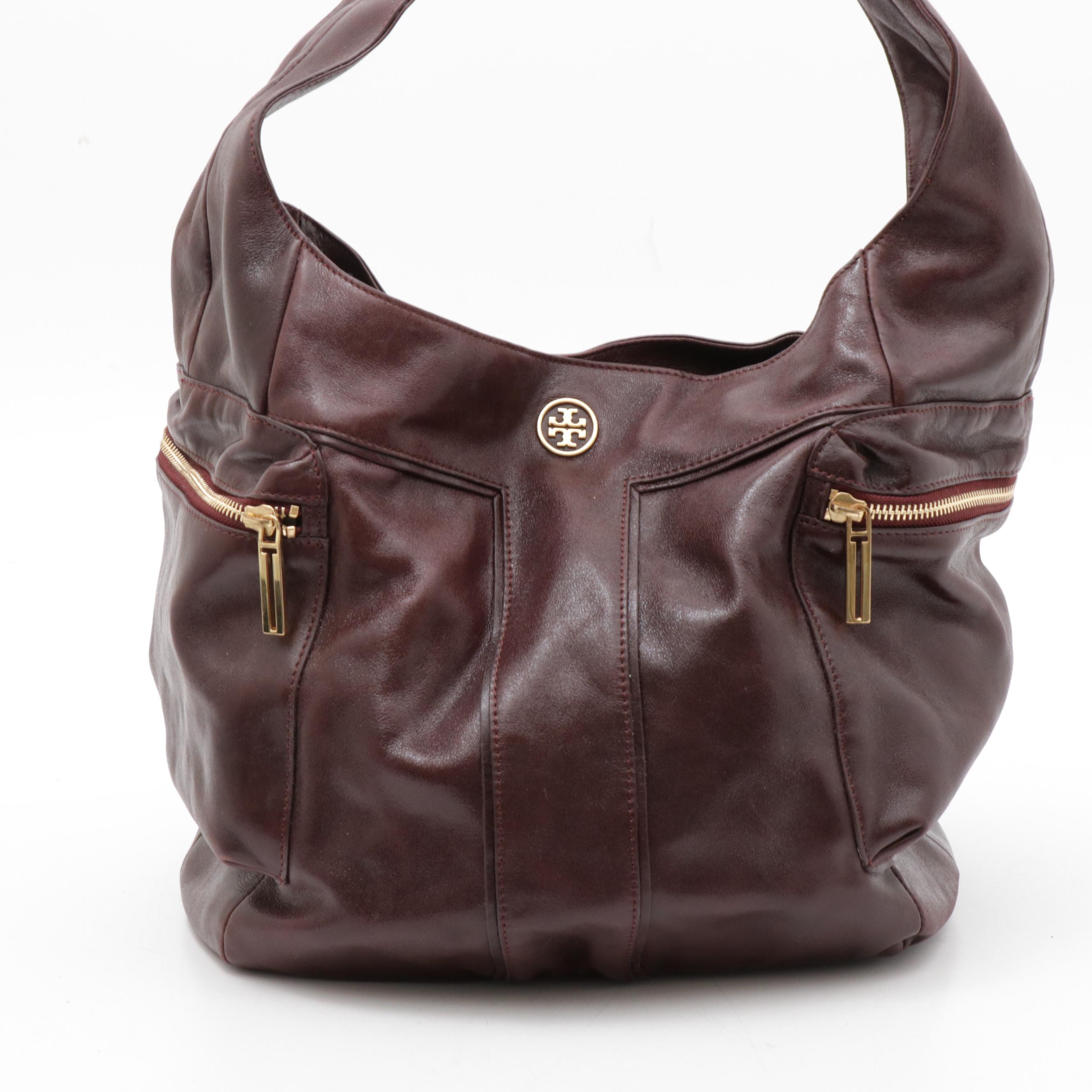 Tory Burch Mahogany Brown Leather Shoulder Bag