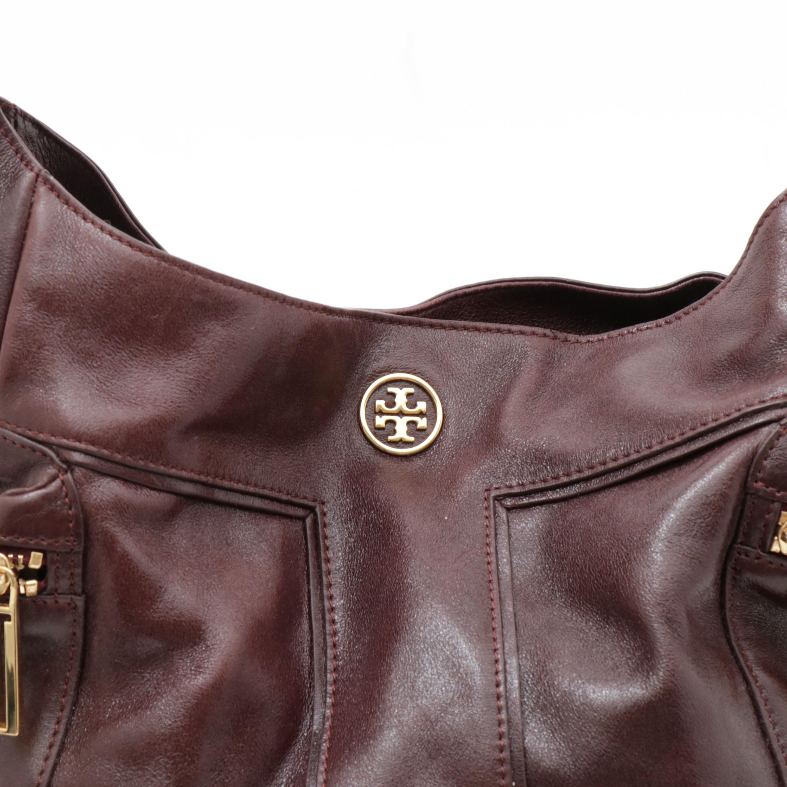 Tory Burch Mahogany Brown Leather Shoulder Bag