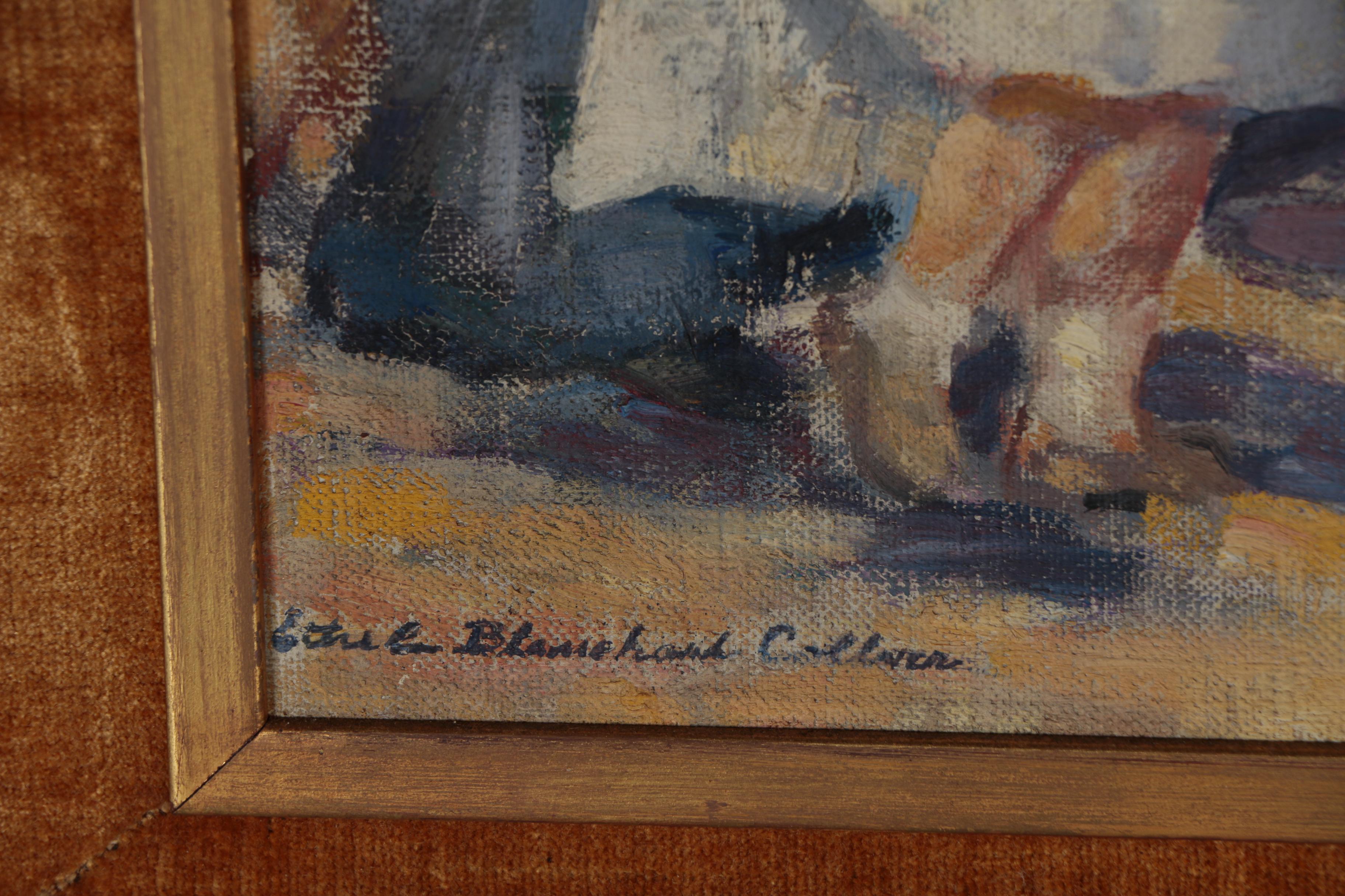 Ethel Blanchard Collver Figural Oil Painting