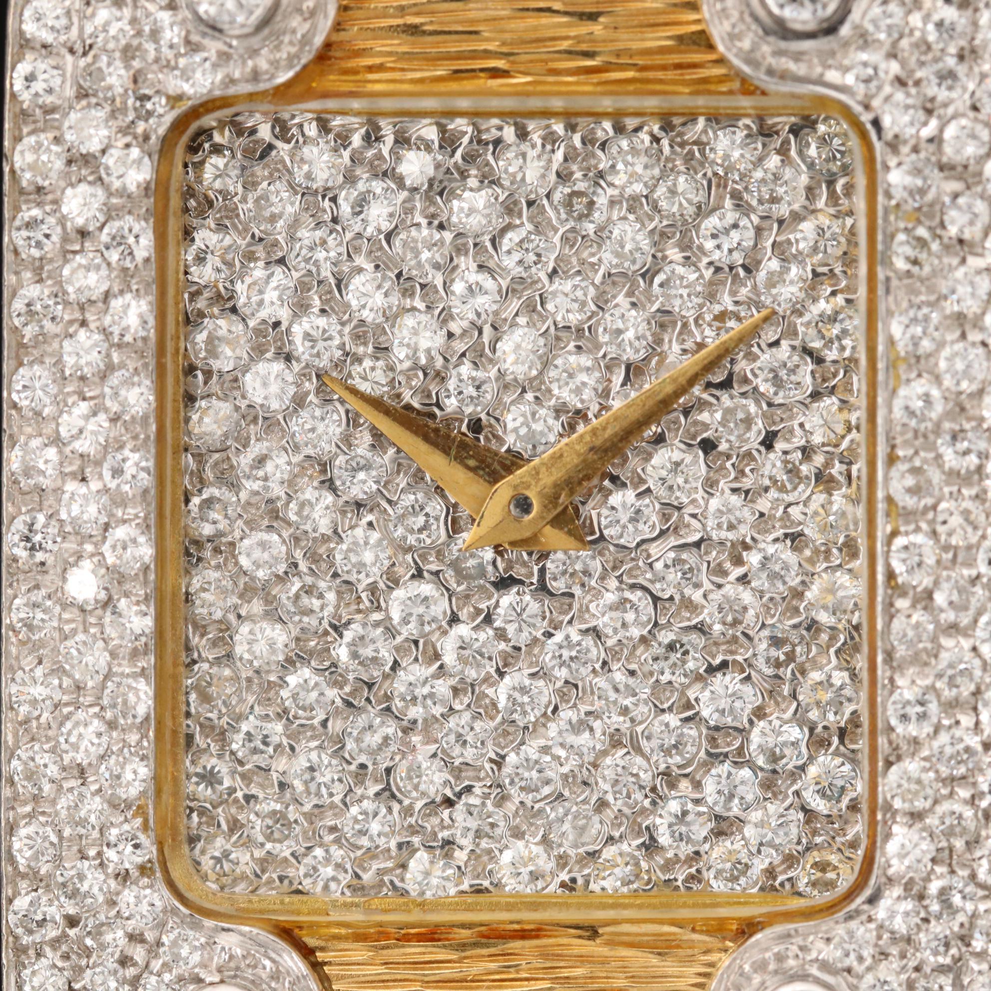 Bueche Girod 18K Gold 1.77 CTW Diamond Stem Wind Watch