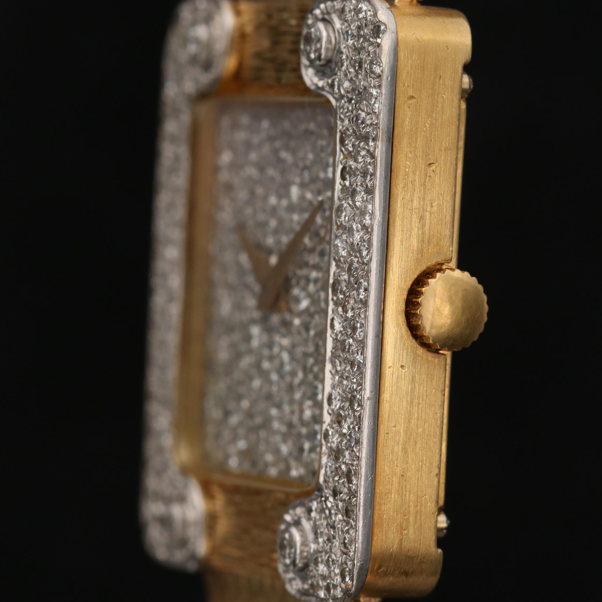 Bueche Girod 18K Gold 1.77 CTW Diamond Stem Wind Watch