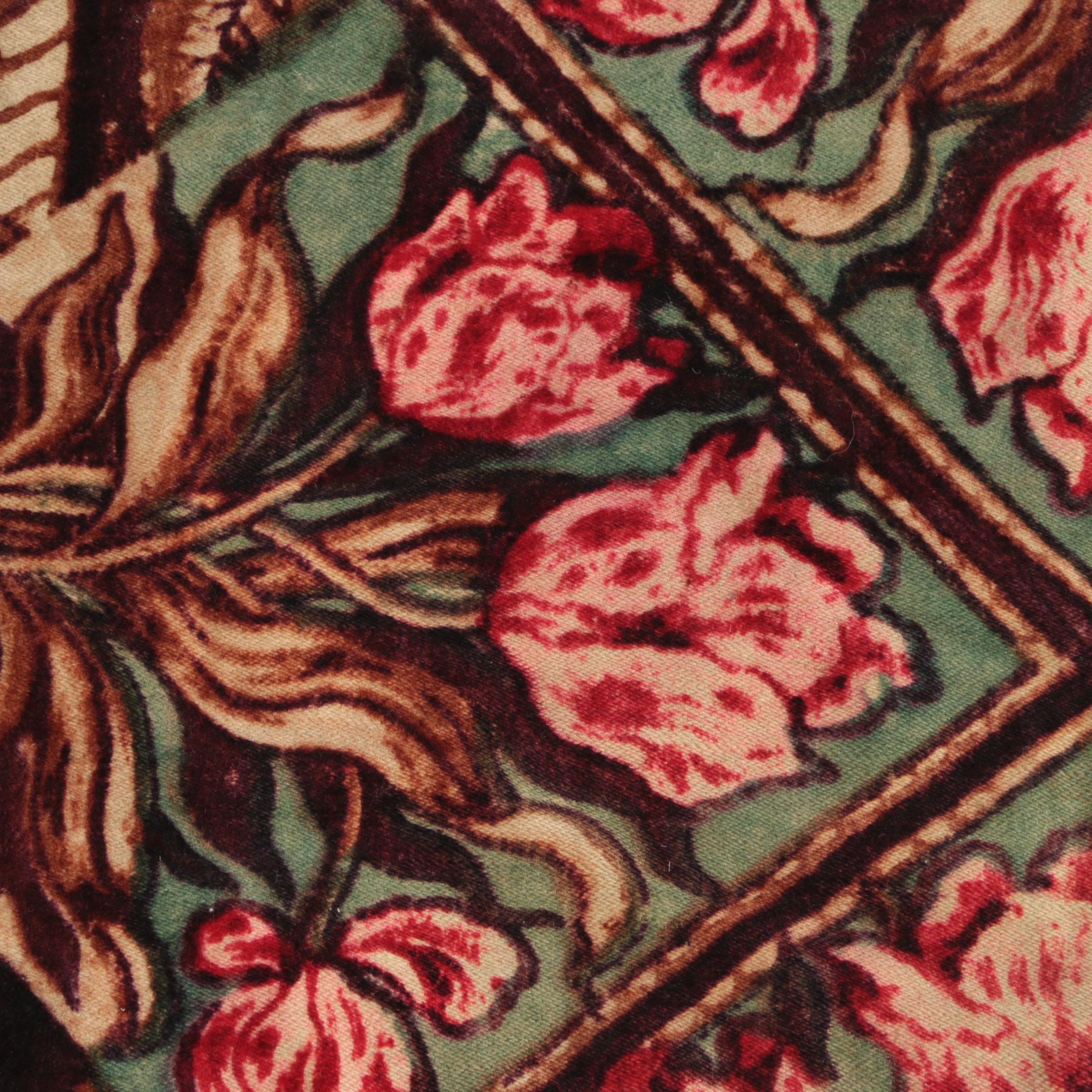 Victorian Tulip Mohair Carriage Robe Lap Blanket