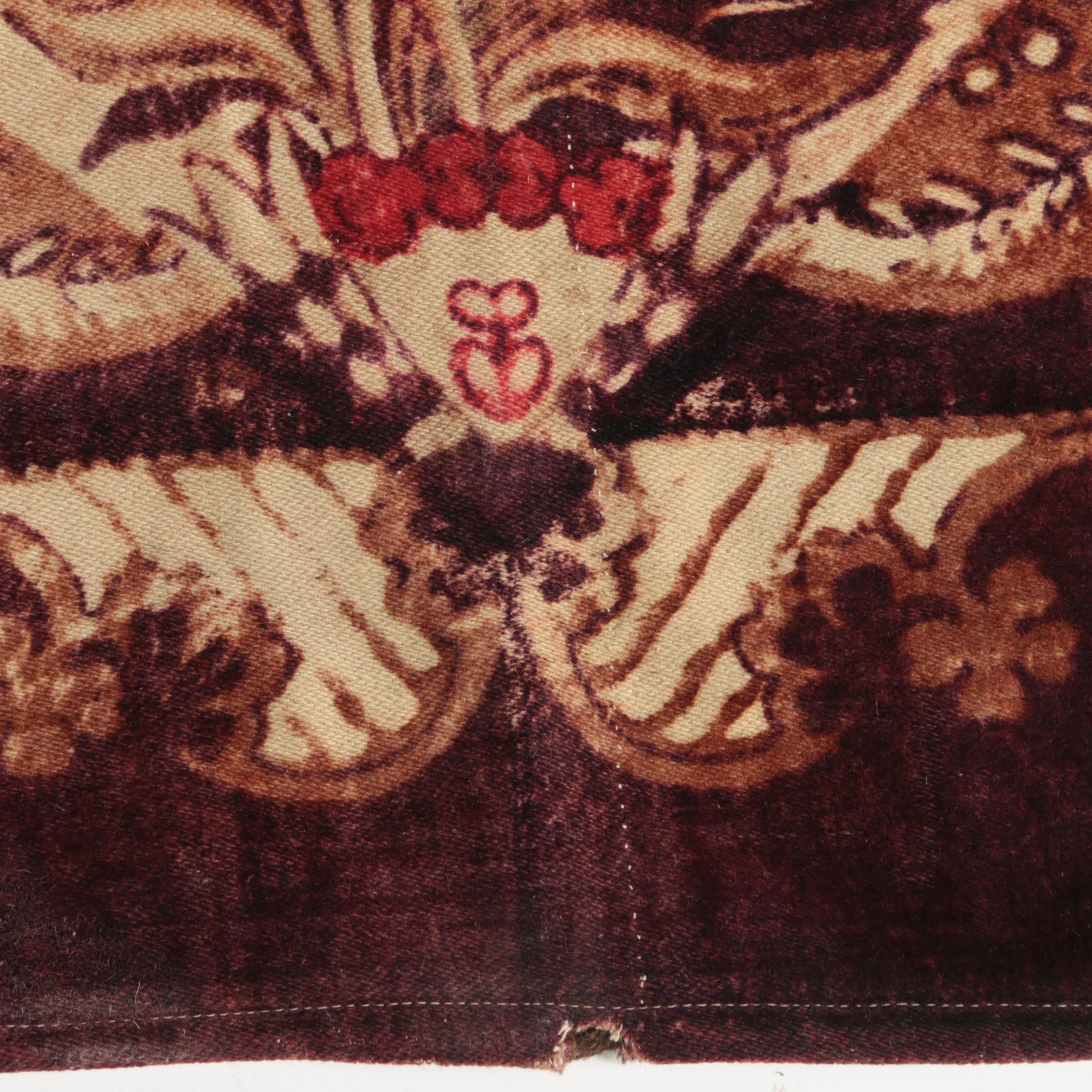 Victorian Tulip Mohair Carriage Robe Lap Blanket