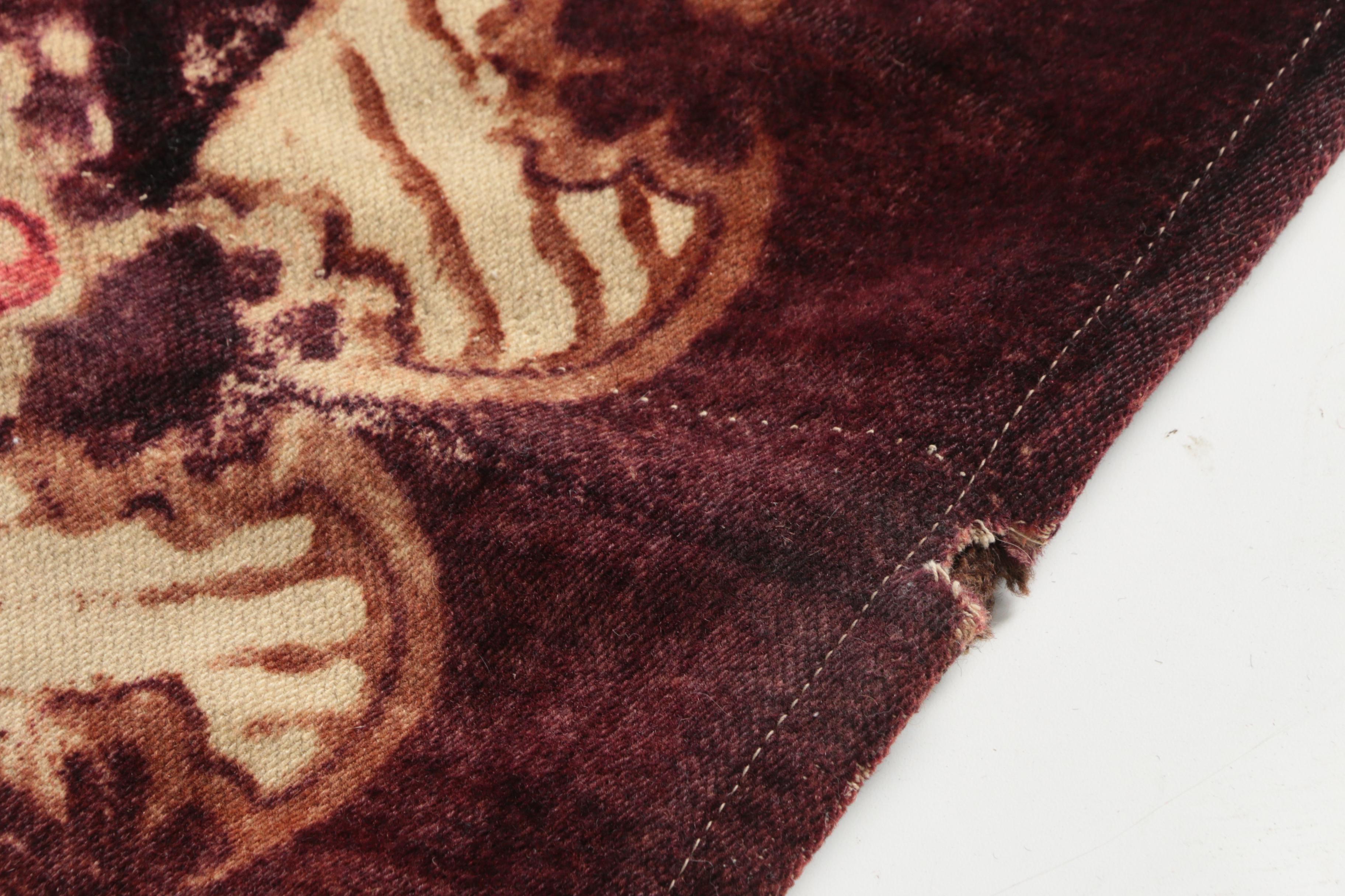 Victorian Tulip Mohair Carriage Robe Lap Blanket