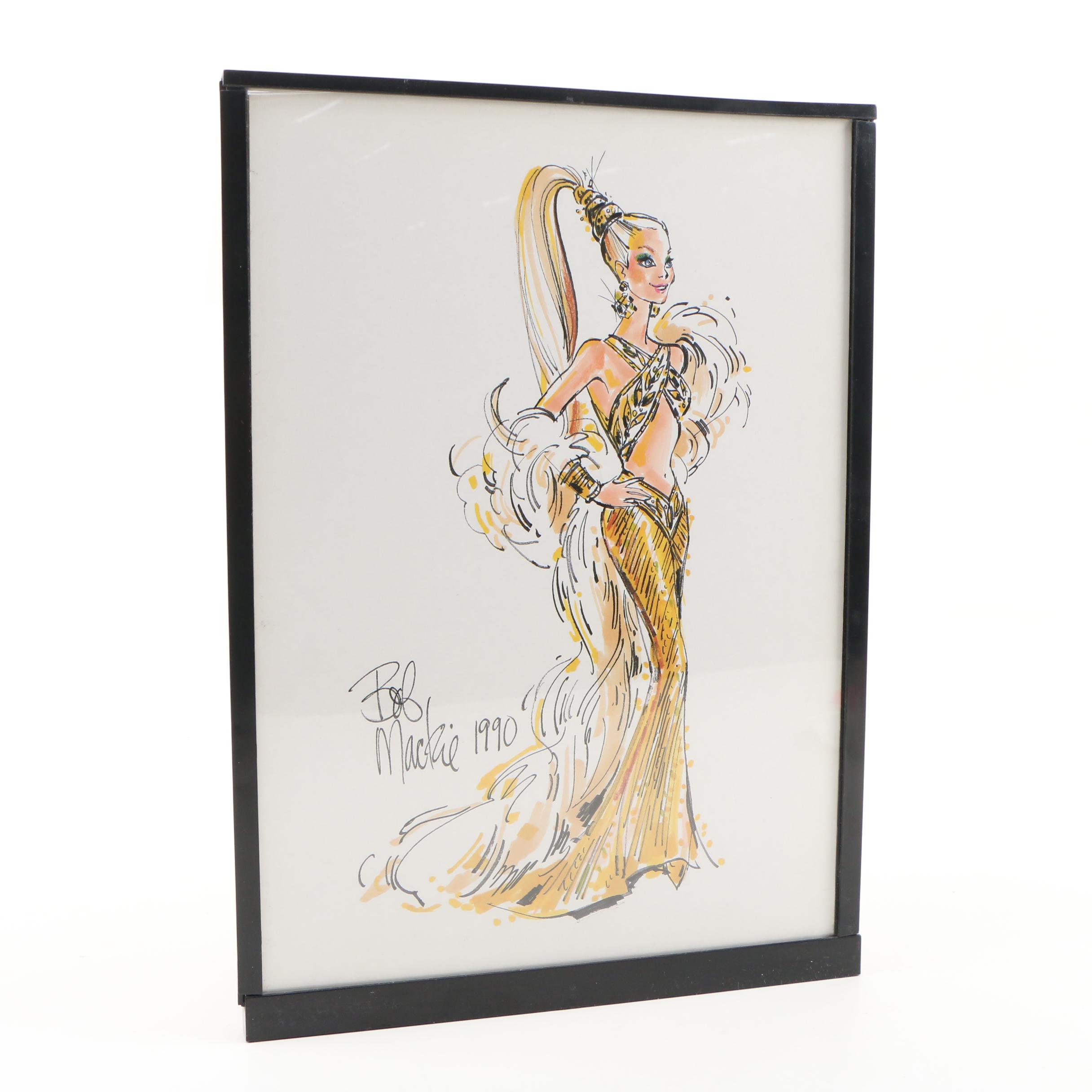 Bob Mackie First in Series "Gold Barbie" Fashion Doll, 1990