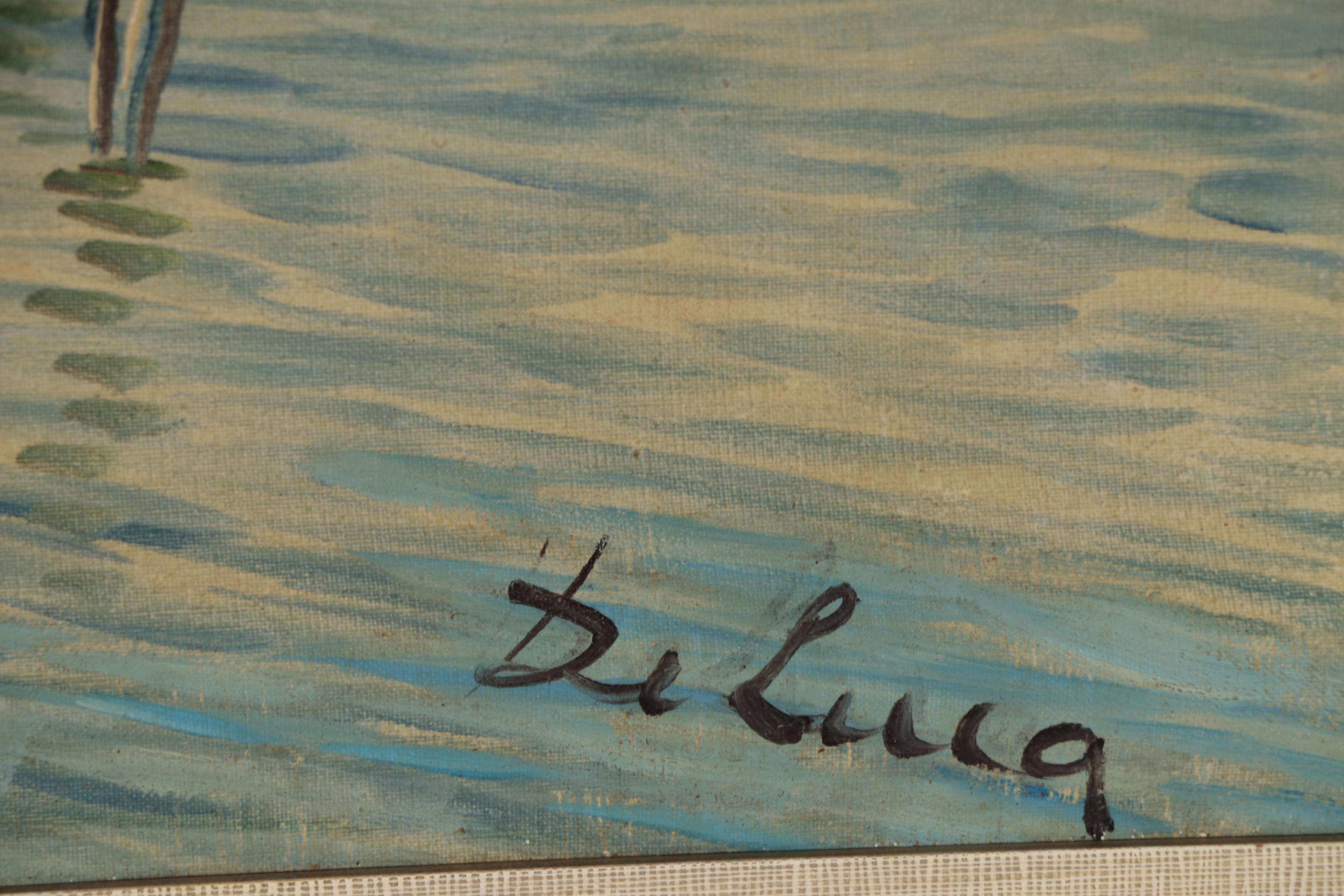 Bay of Naples Oil Painting, Mid to Late 20th Century