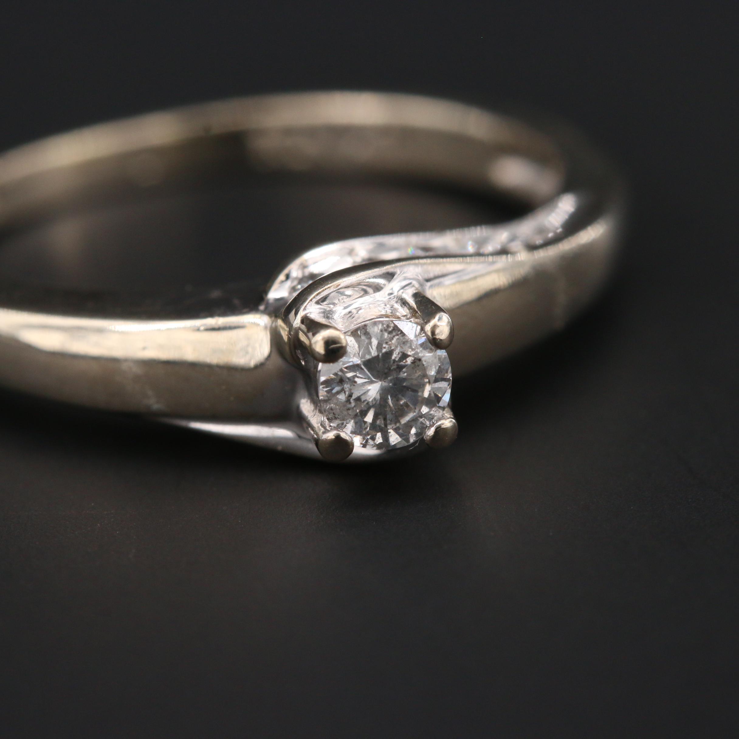 10K White Gold Diamond Ring