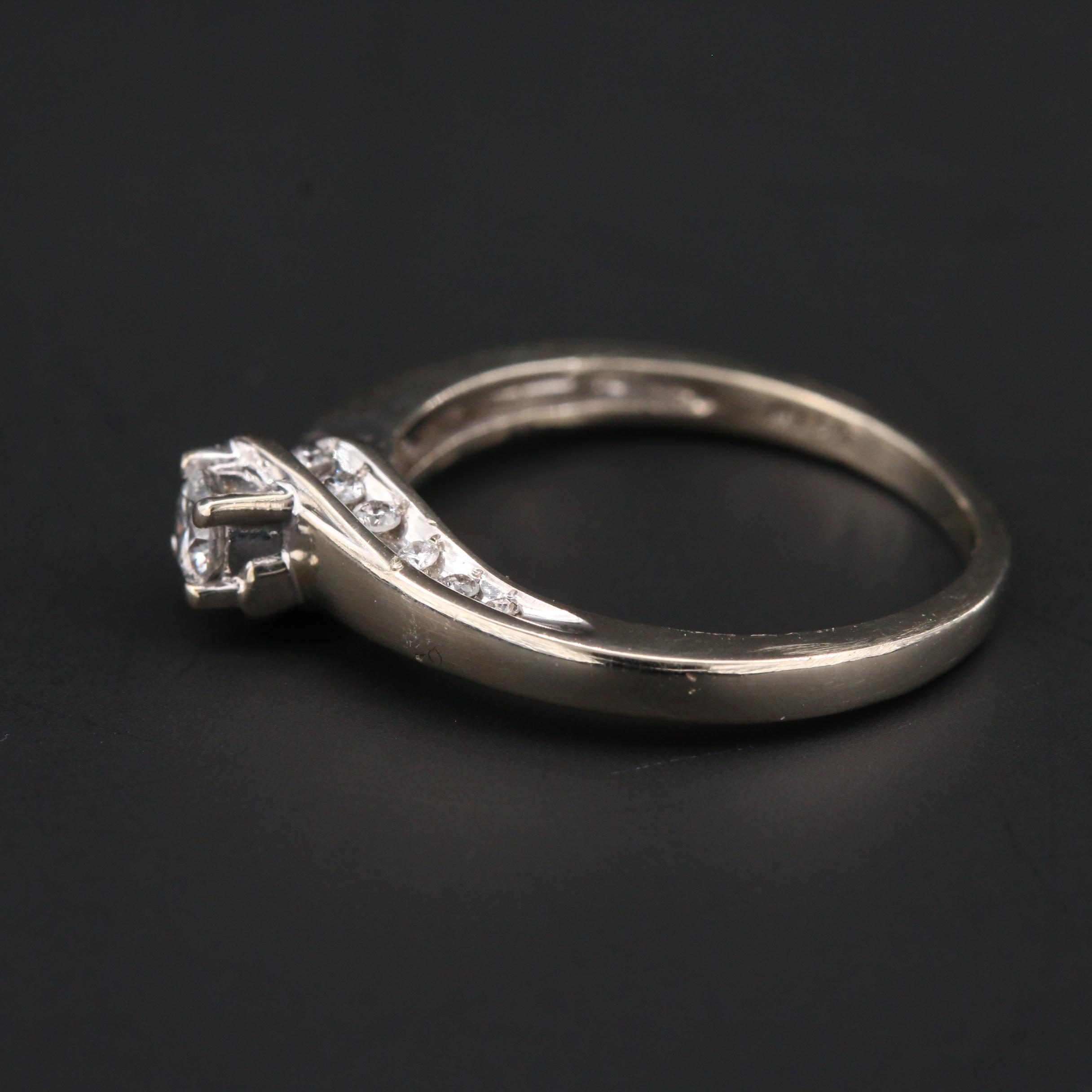 10K White Gold Diamond Ring