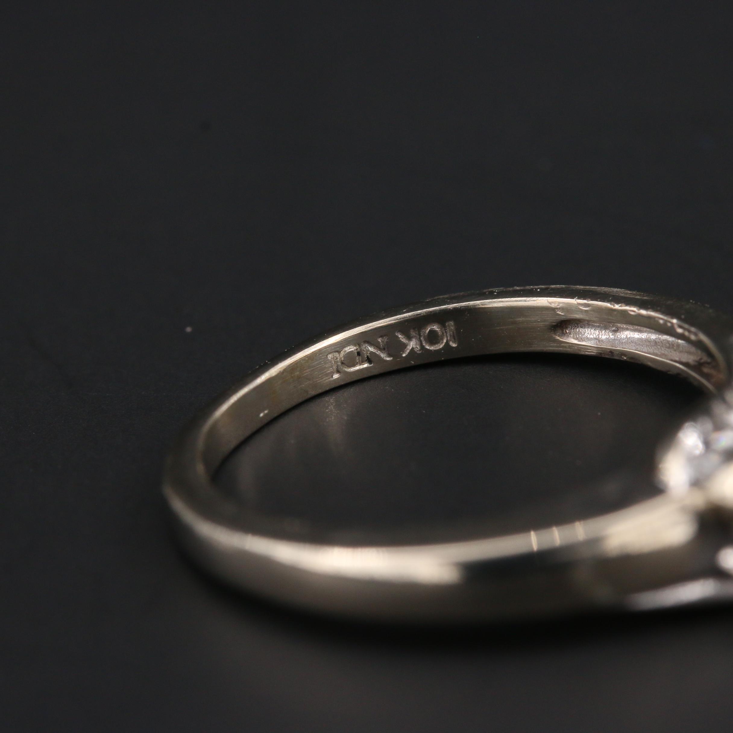 10K White Gold Diamond Ring