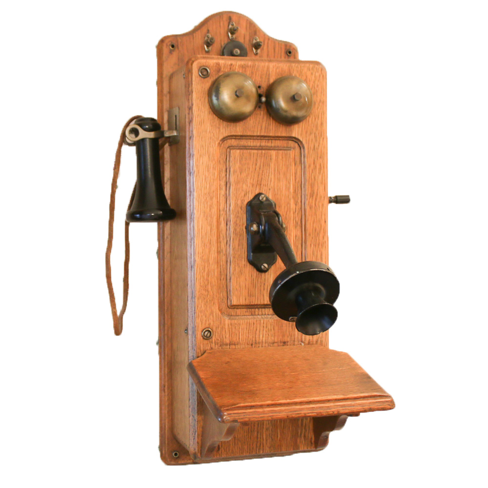 Kellogg Oak Wall Phone, Early 20th Century