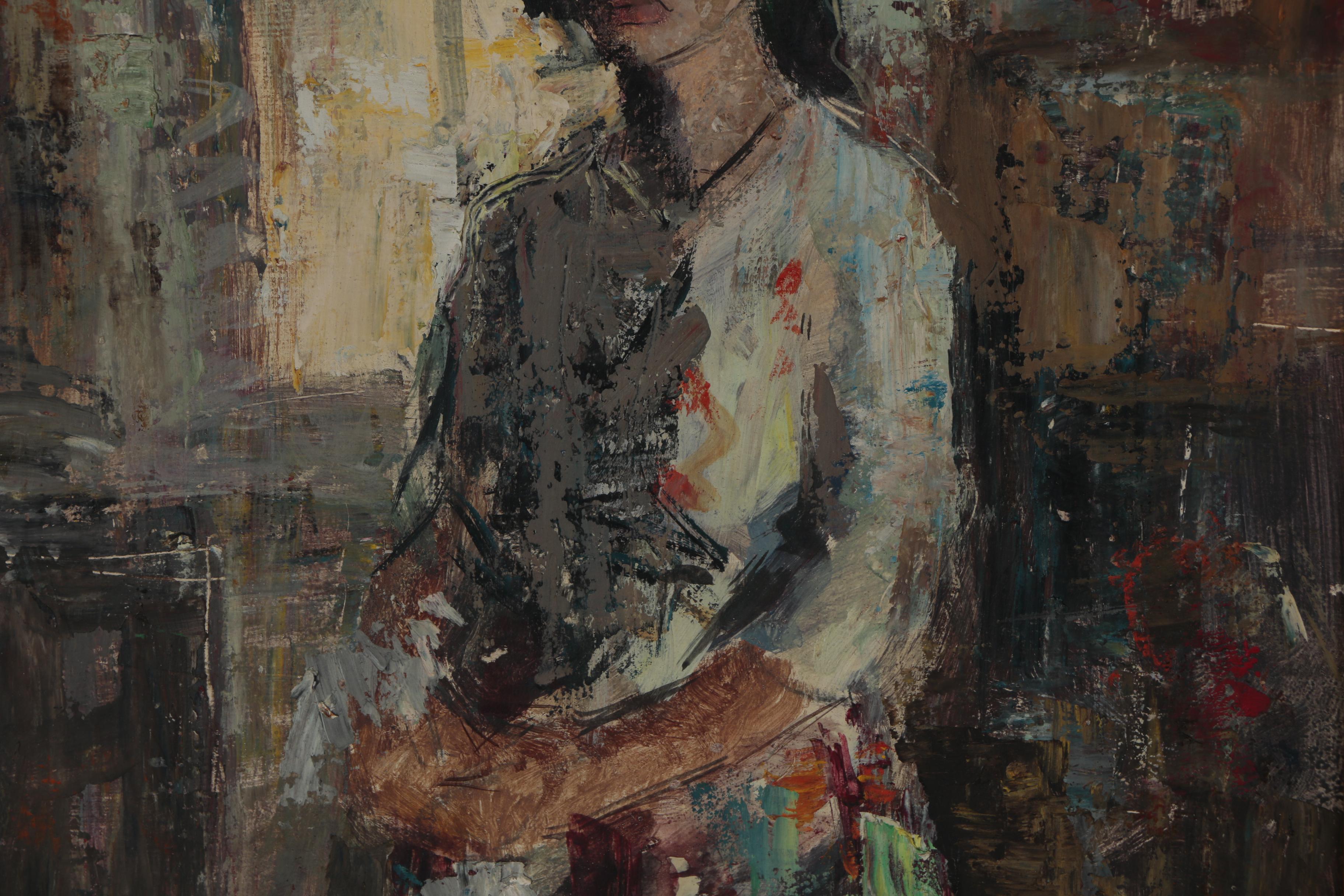 Mario Agostinelli Figural Oil Painting