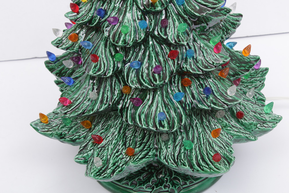 Vintage Inspired Ceramic Light-Up Christmas Tree