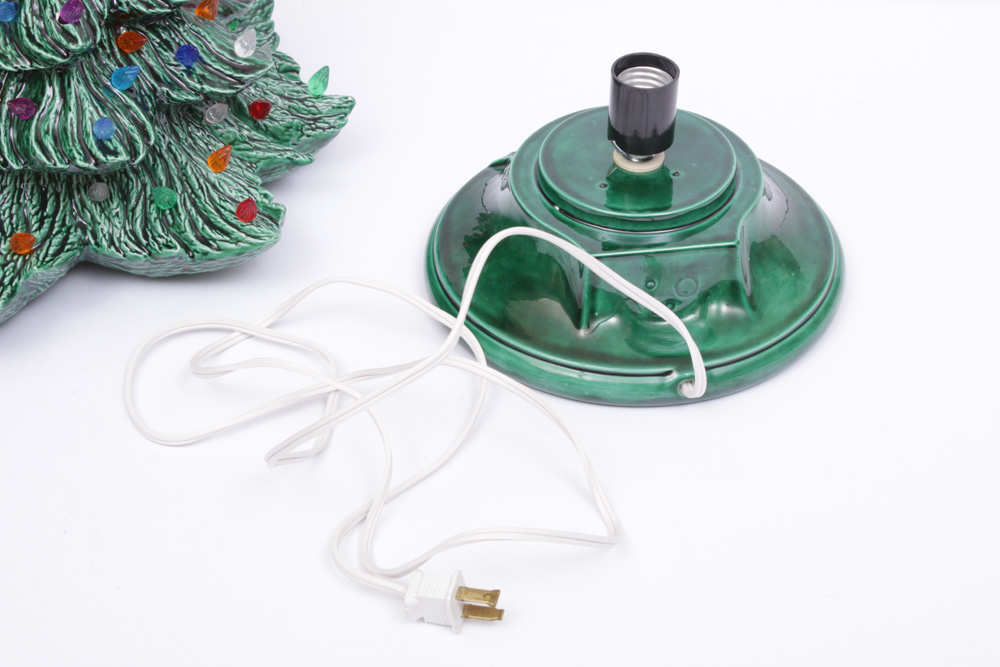 Vintage Inspired Ceramic Light-Up Christmas Tree