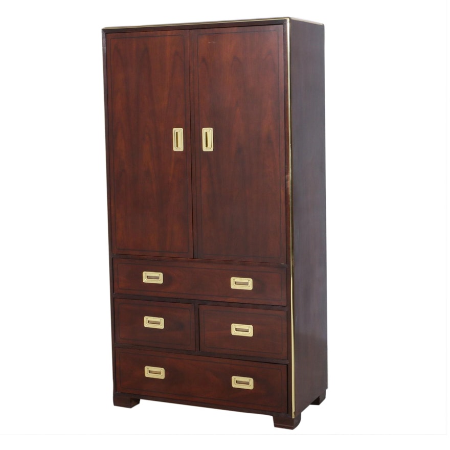 Baker Mahogany Campaign Style Linen Press