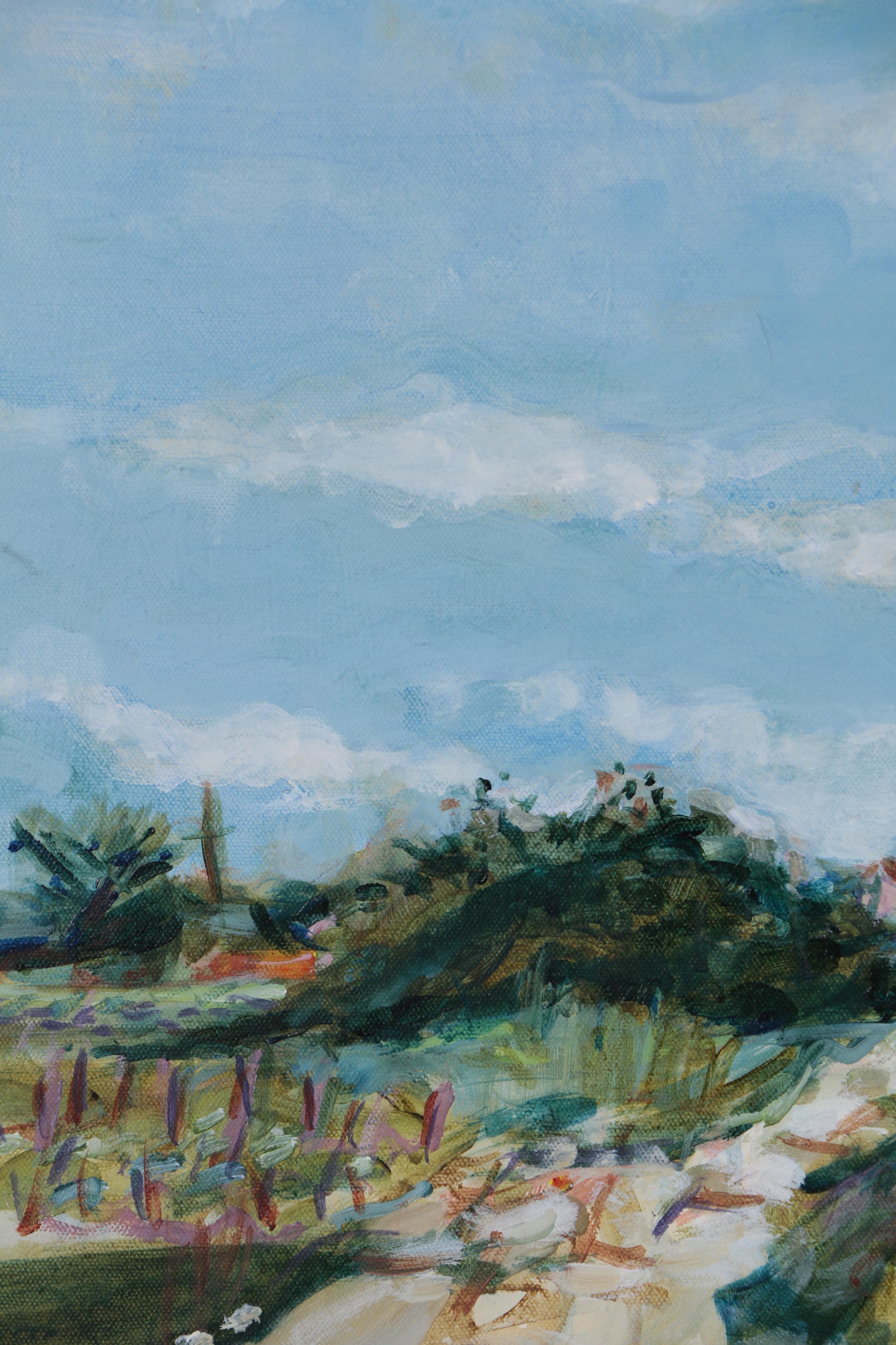 Frédéric Bonin-Pissarro Abstract Landscape Oil Painting, Late 20th Century