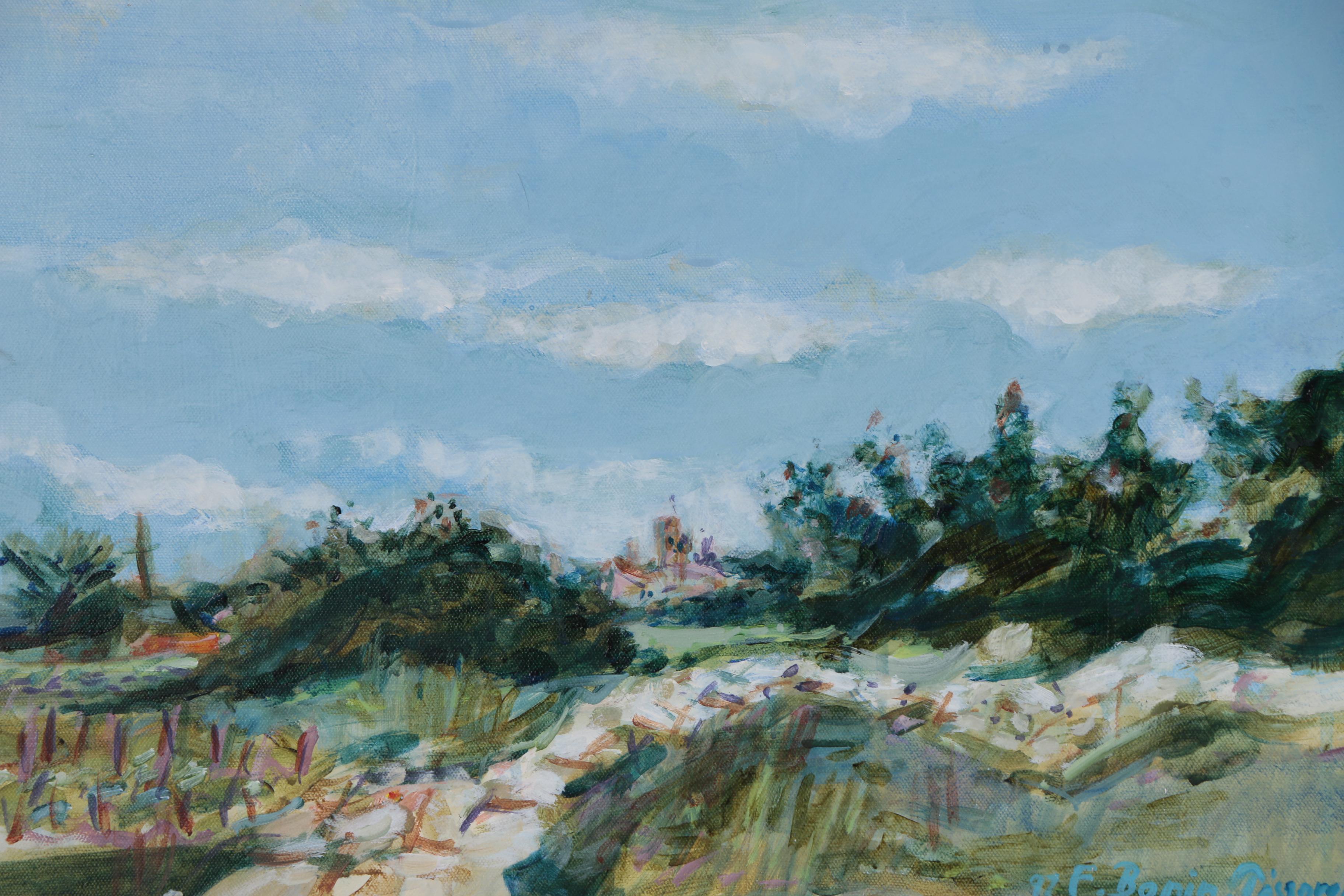 Frédéric Bonin-Pissarro Abstract Landscape Oil Painting, Late 20th Century