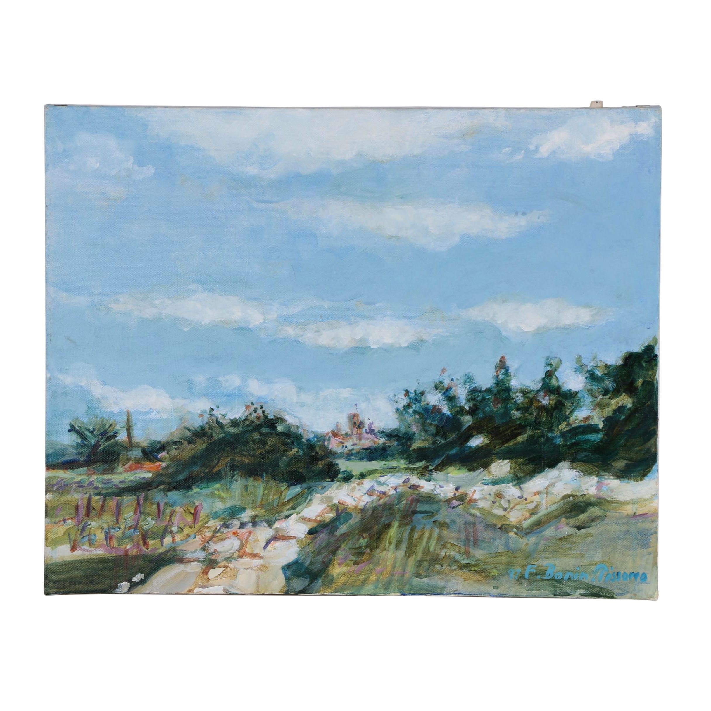 Frédéric Bonin-Pissarro Abstract Landscape Oil Painting, Late 20th Century