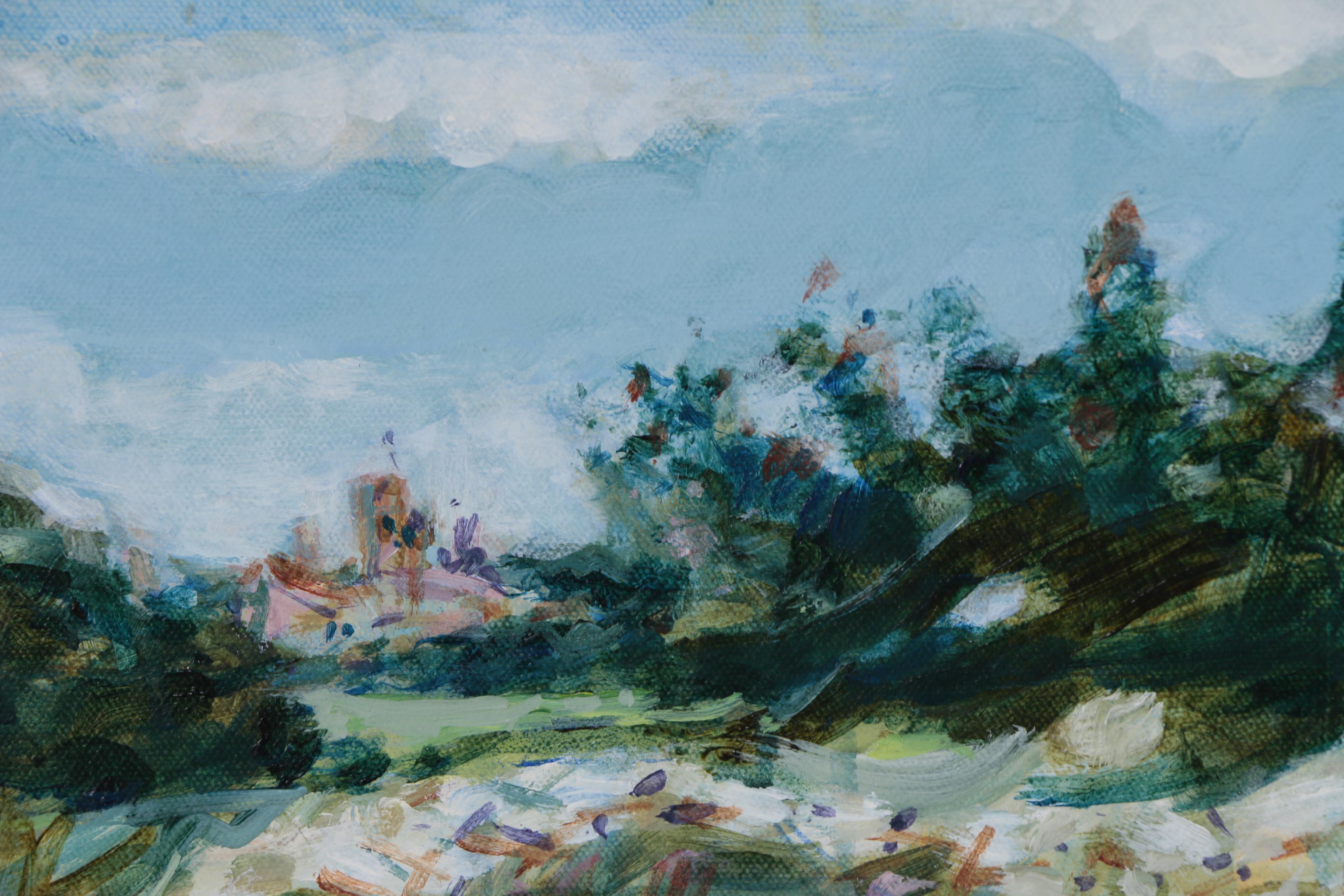 Frédéric Bonin-Pissarro Abstract Landscape Oil Painting, Late 20th Century