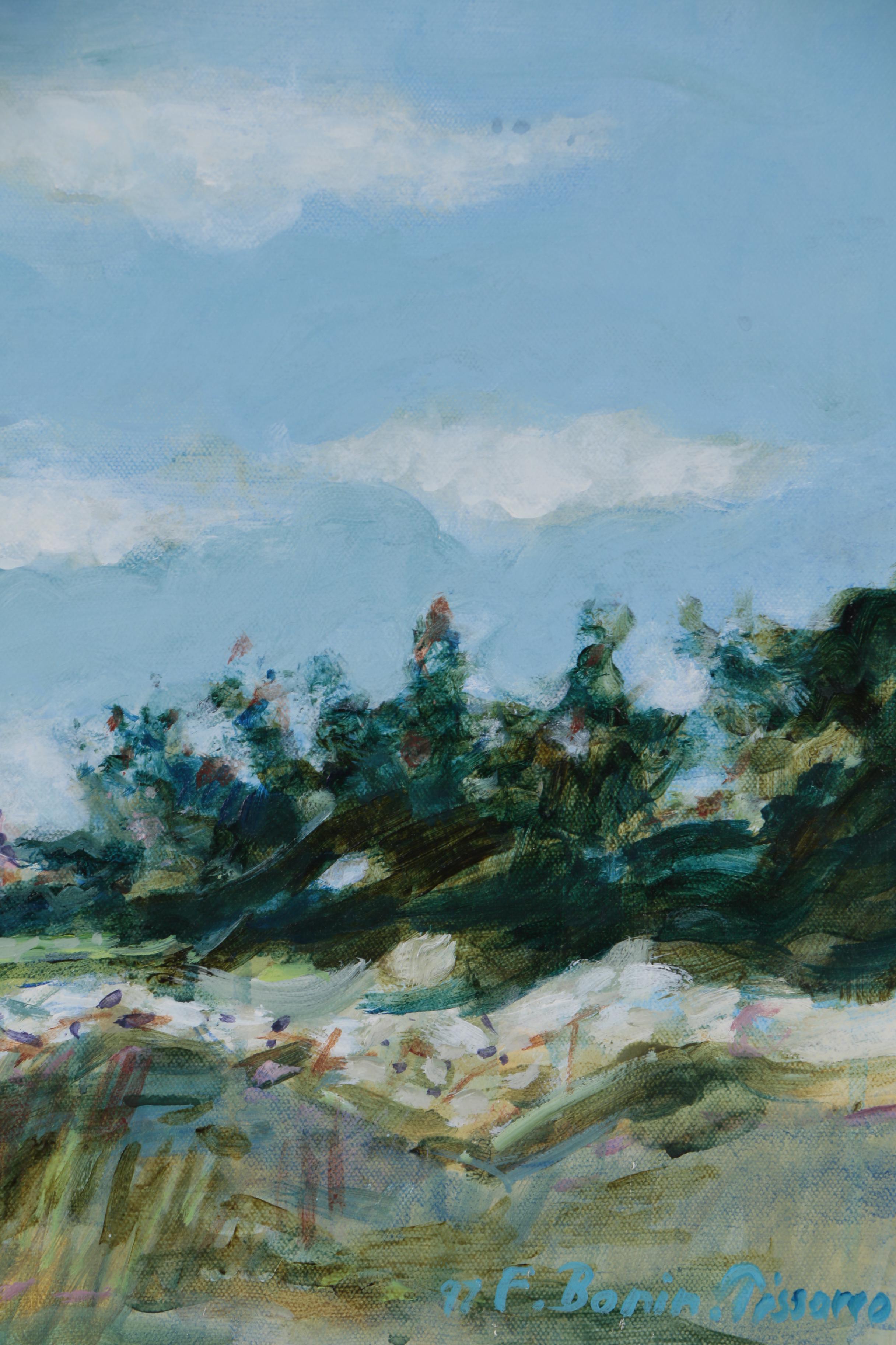 Frédéric Bonin-Pissarro Abstract Landscape Oil Painting, Late 20th Century
