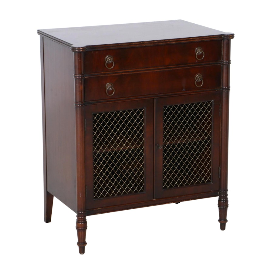 Sheraton Style Mahogany Two-Drawer Stand, Mid-20th Century