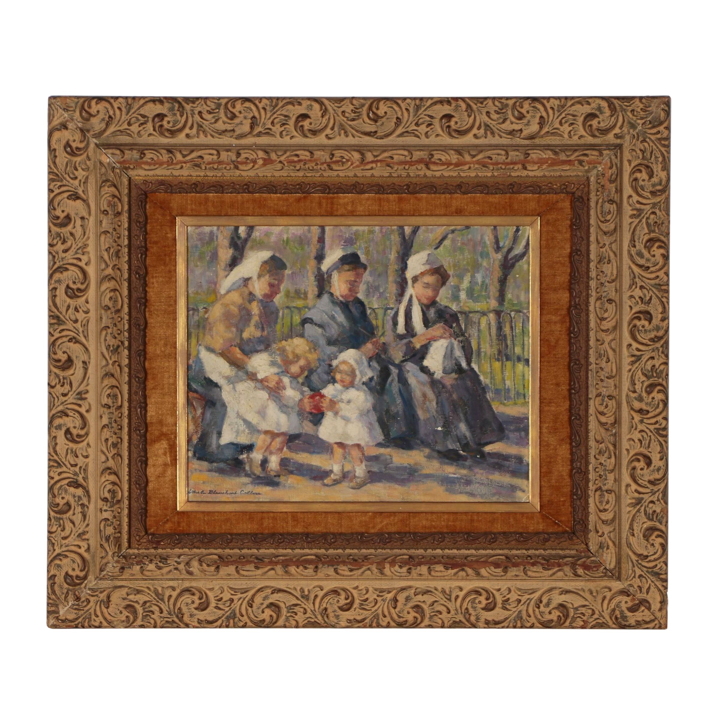 Ethel Blanchard Collver Figural Oil Painting