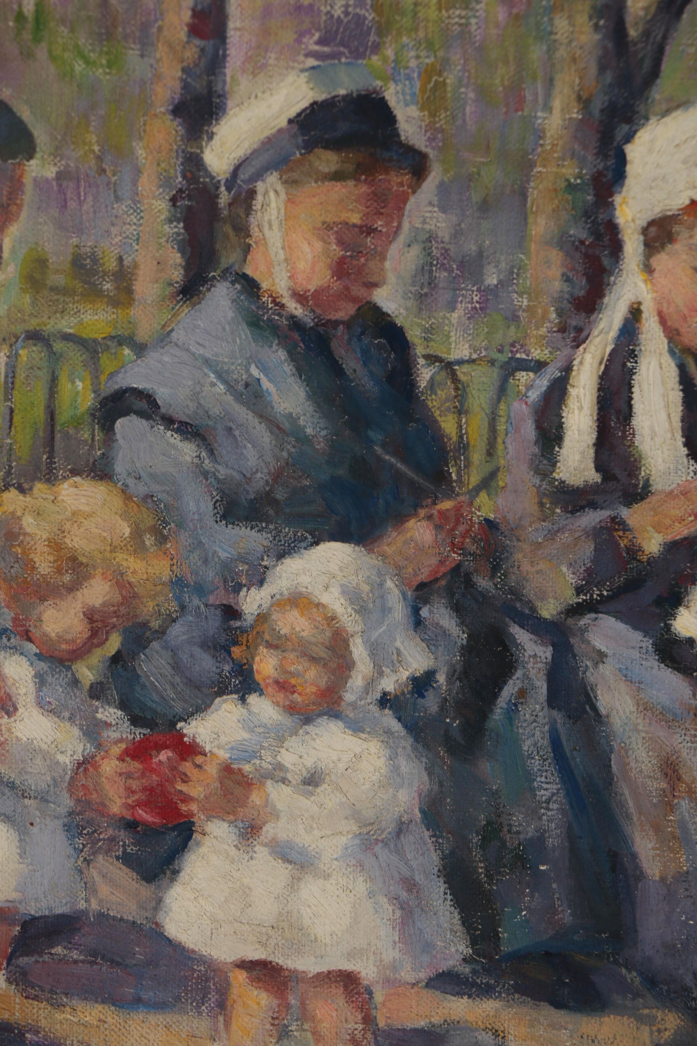 Ethel Blanchard Collver Figural Oil Painting