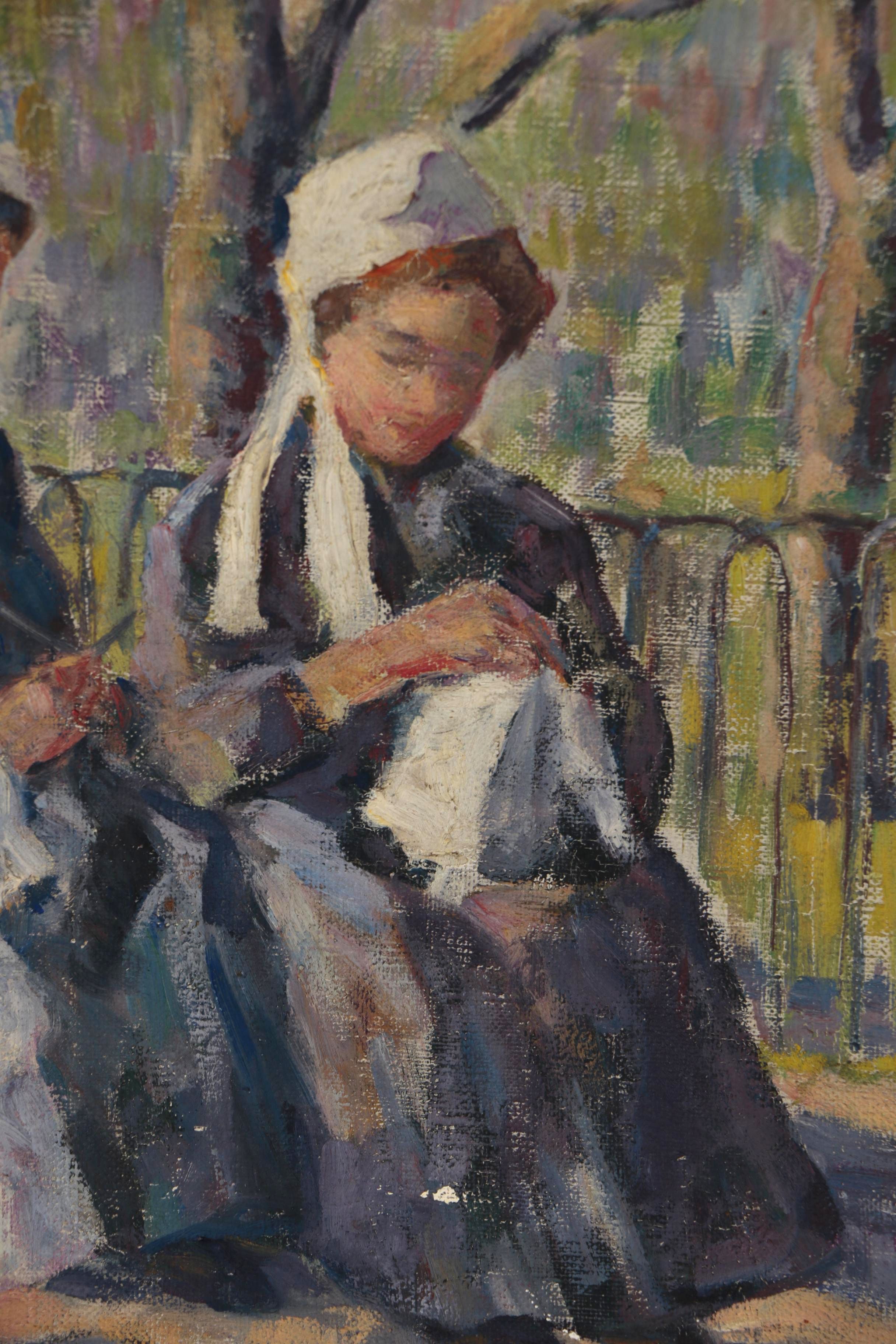 Ethel Blanchard Collver Figural Oil Painting