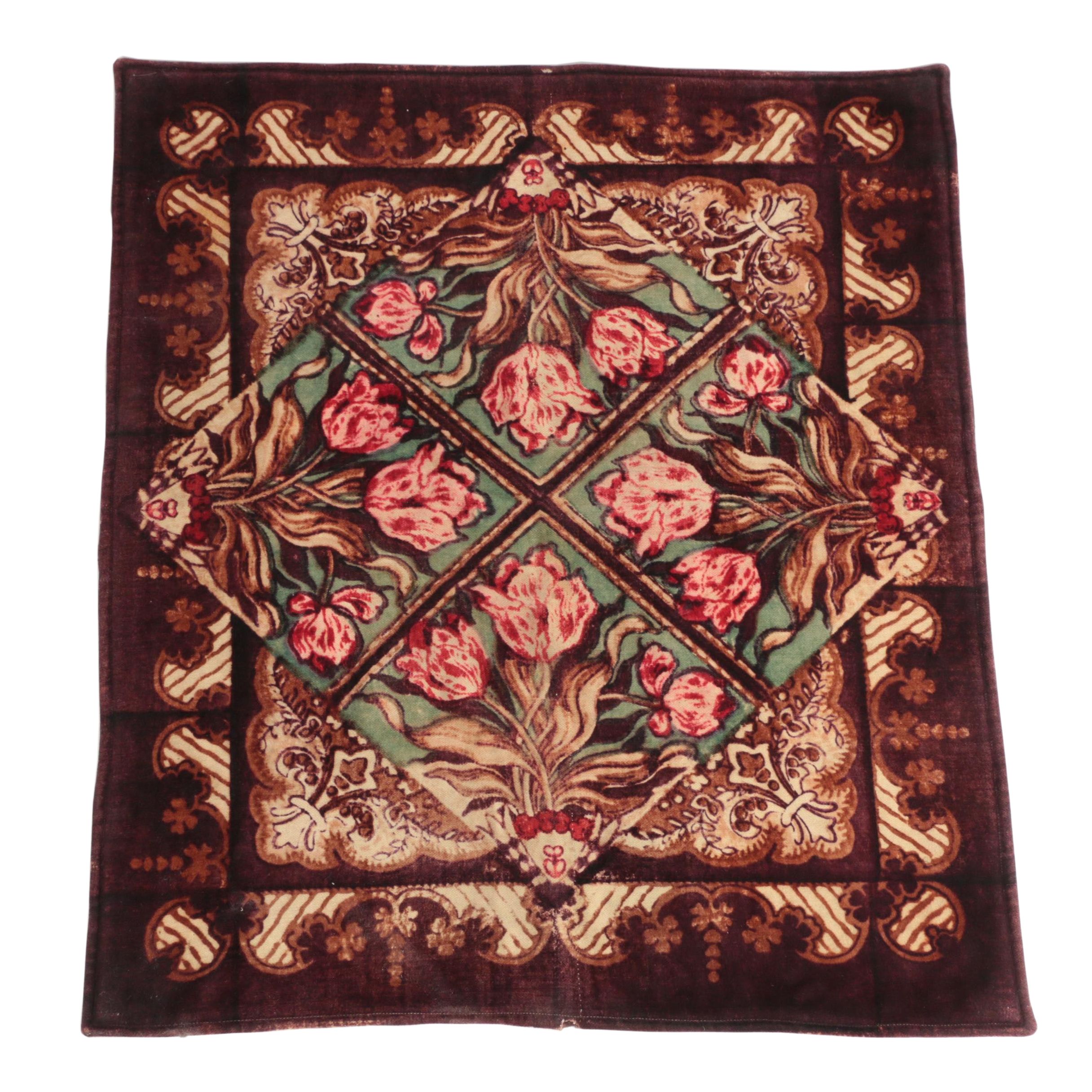 Victorian Tulip Mohair Carriage Robe Lap Blanket