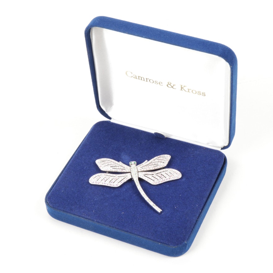 Camrose & Kross Jacqueline Kennedy Reproduction Dragonfly Brooch in Original Box