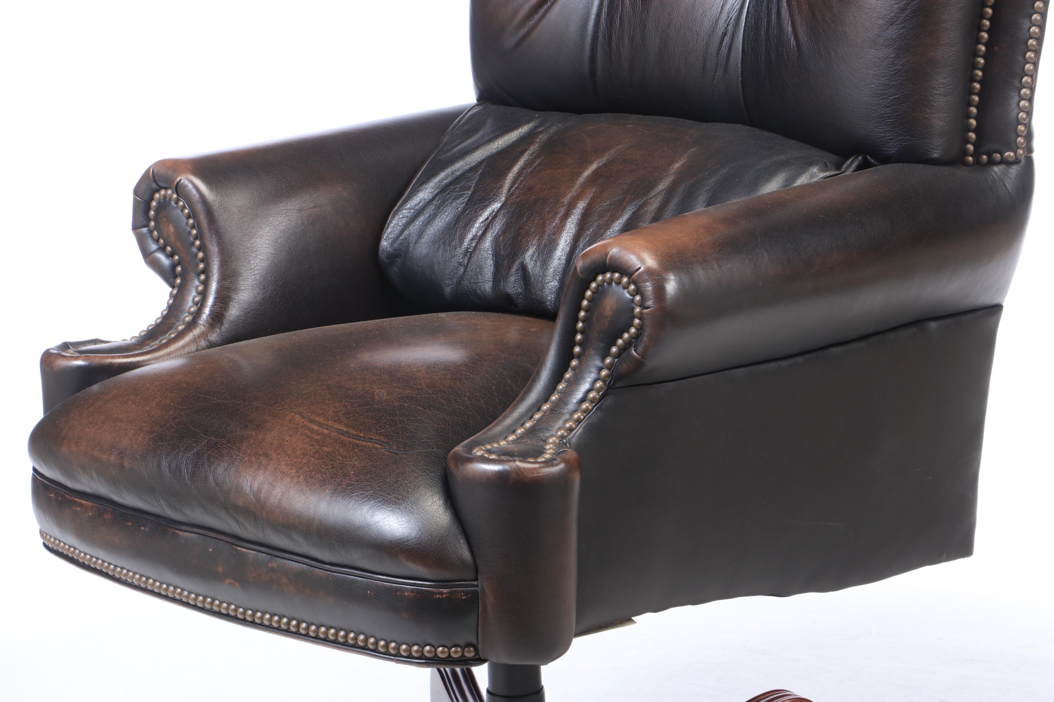 Thomasville Leather Executive's Chair, Late 20th Century