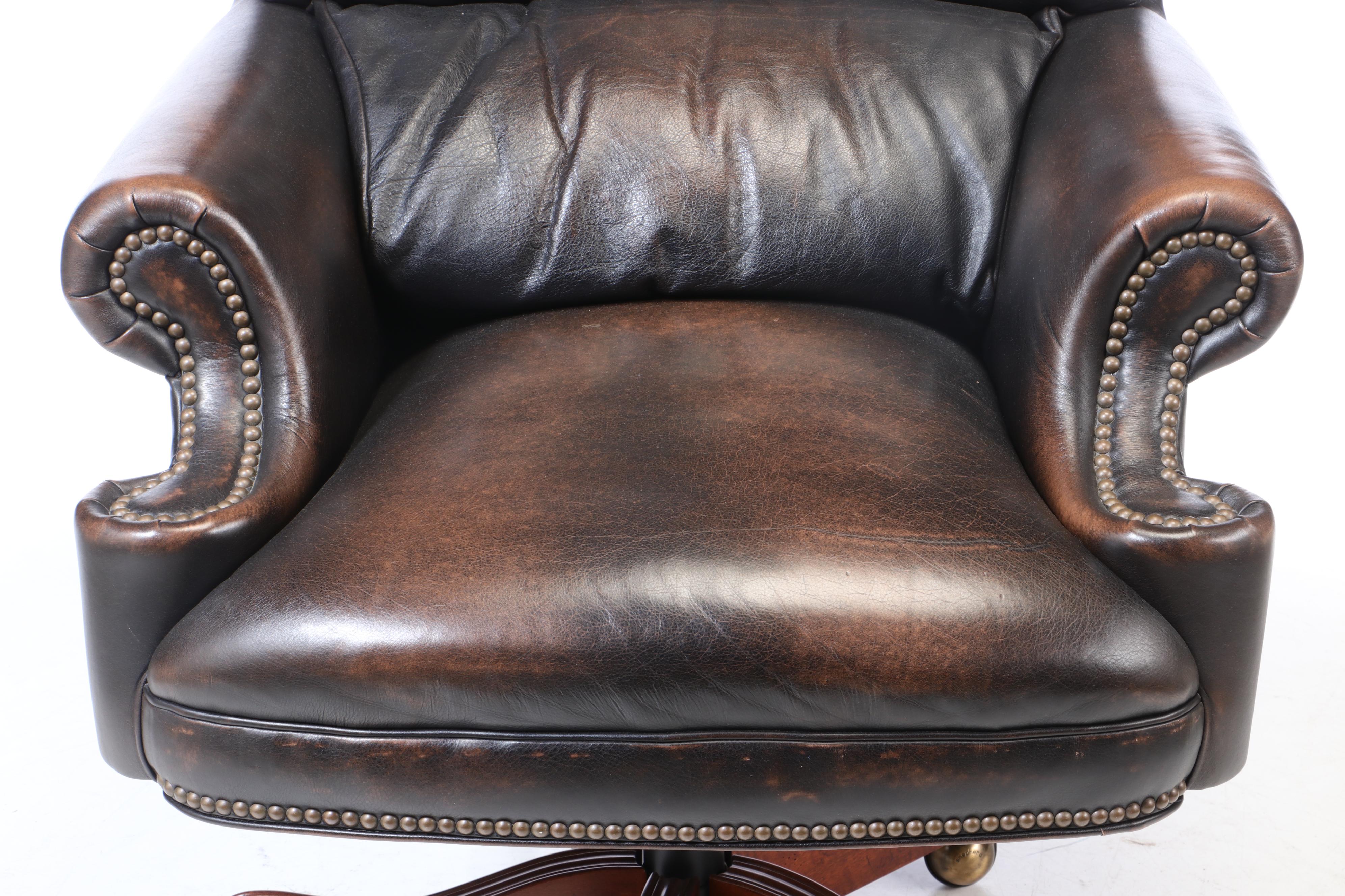 Thomasville Leather Executive's Chair, Late 20th Century