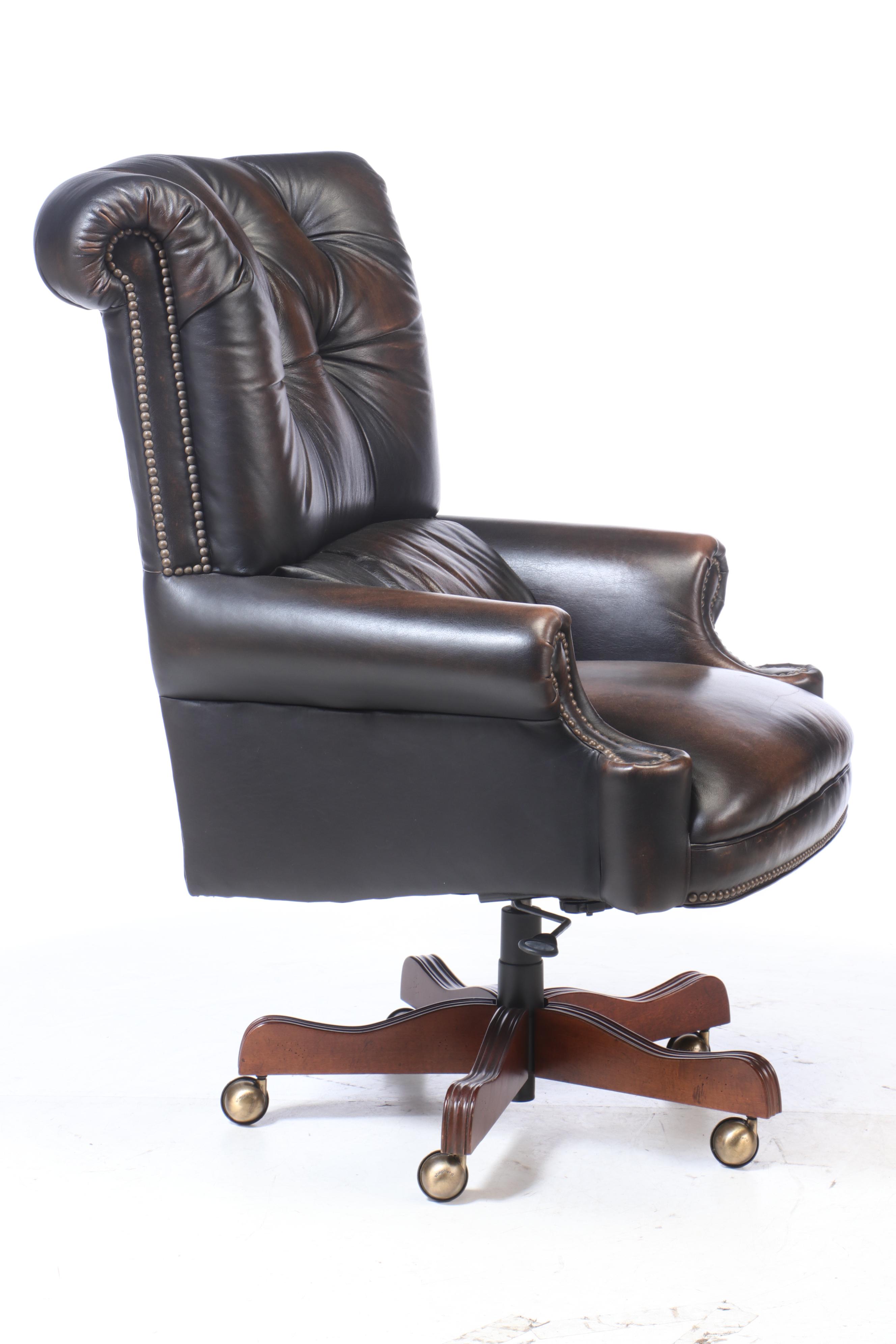 Thomasville Leather Executive's Chair, Late 20th Century