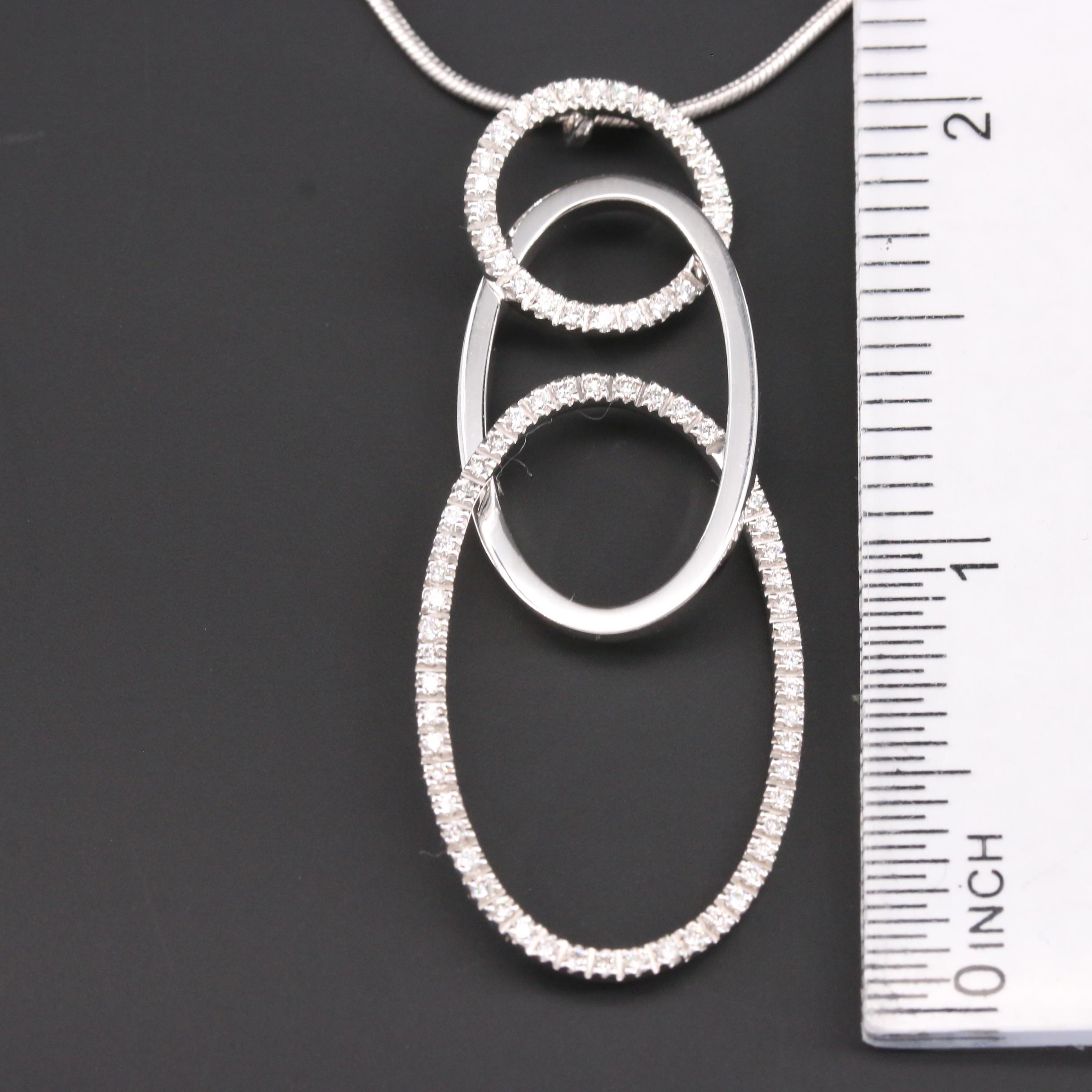 Movado 18K White Gold Diamond Necklace and Earrings Set