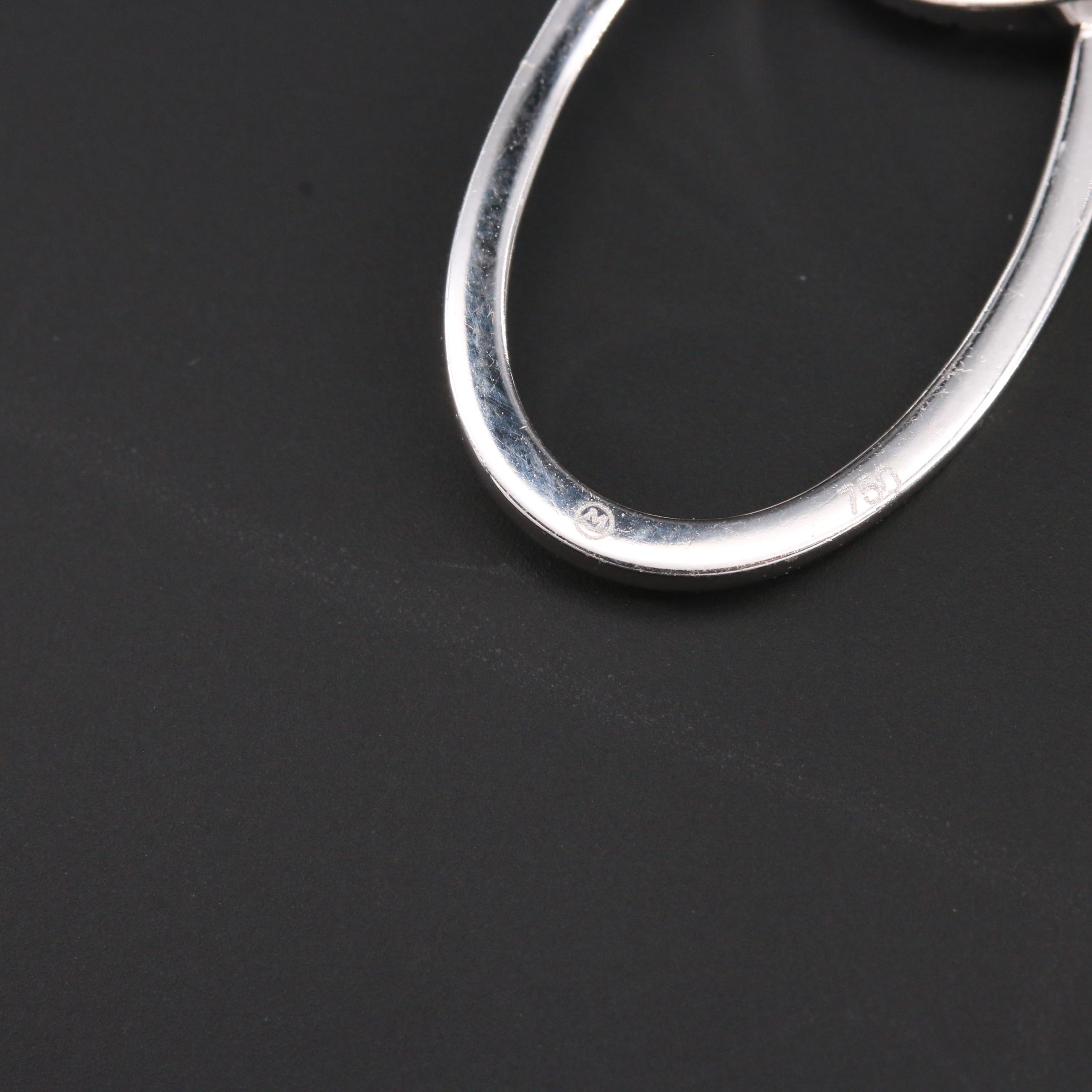 Movado 18K White Gold Diamond Necklace and Earrings Set