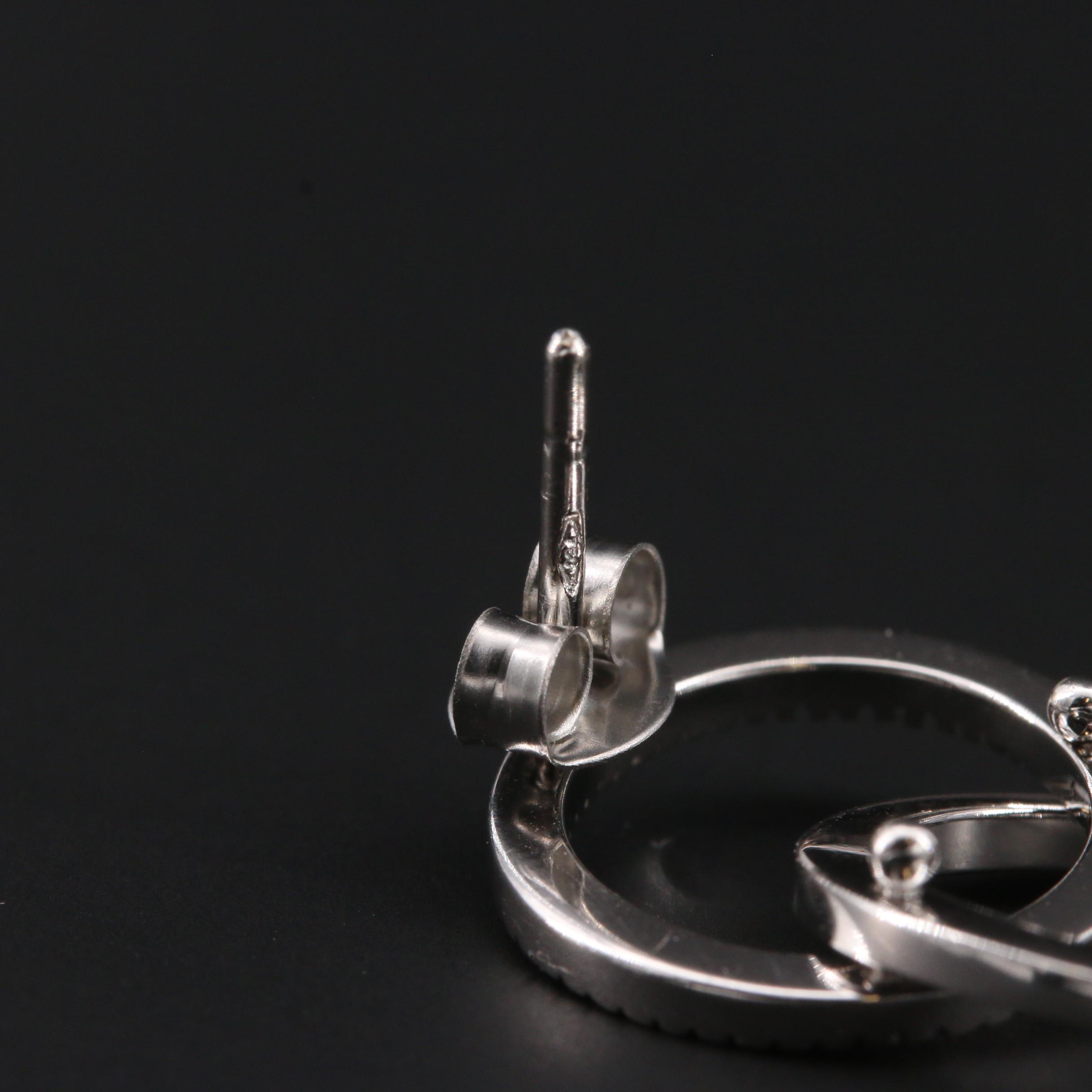 Movado 18K White Gold Diamond Necklace and Earrings Set