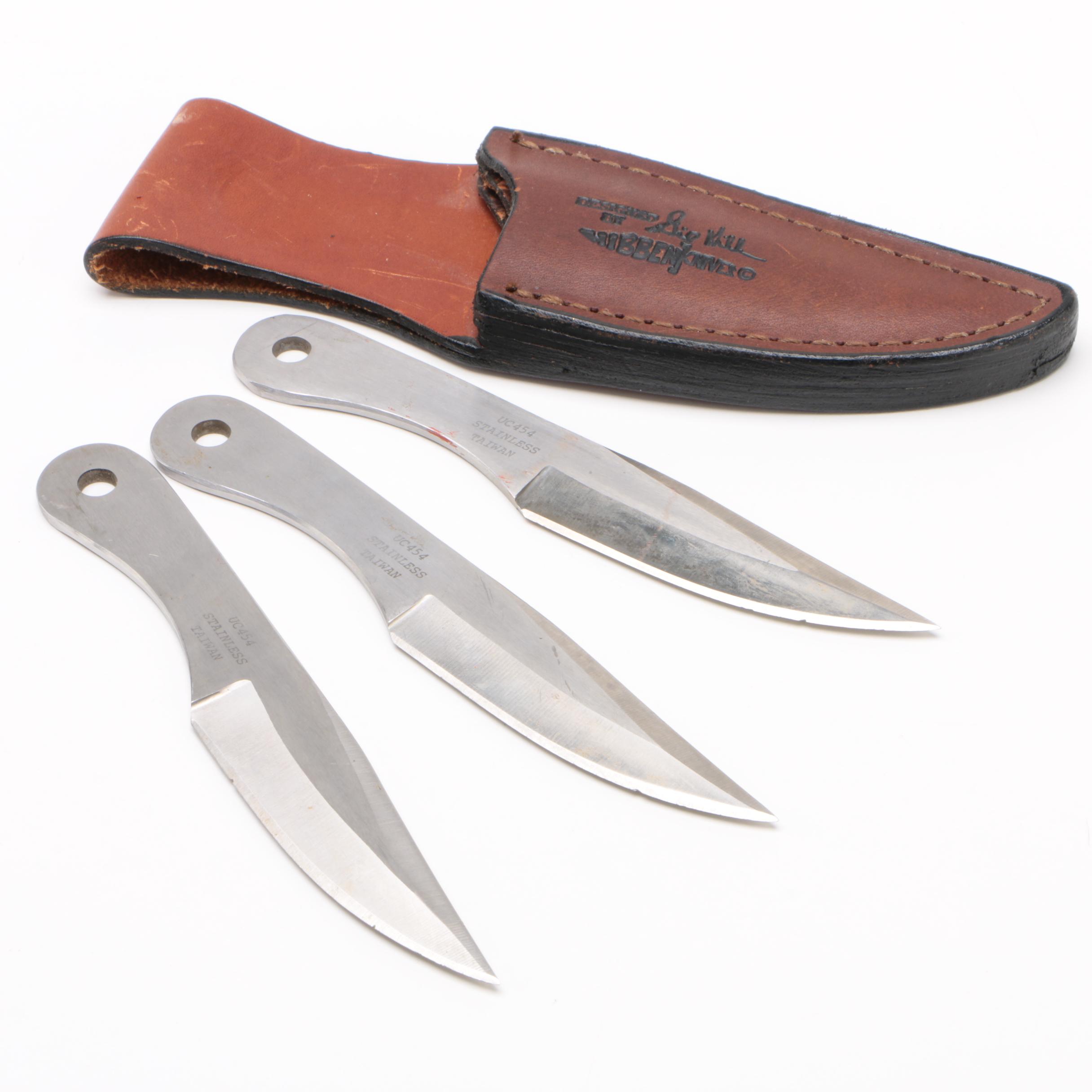 Gil Hibben Triple Set Throwing Knives by United Cutlery, Model UC-454, 1990s