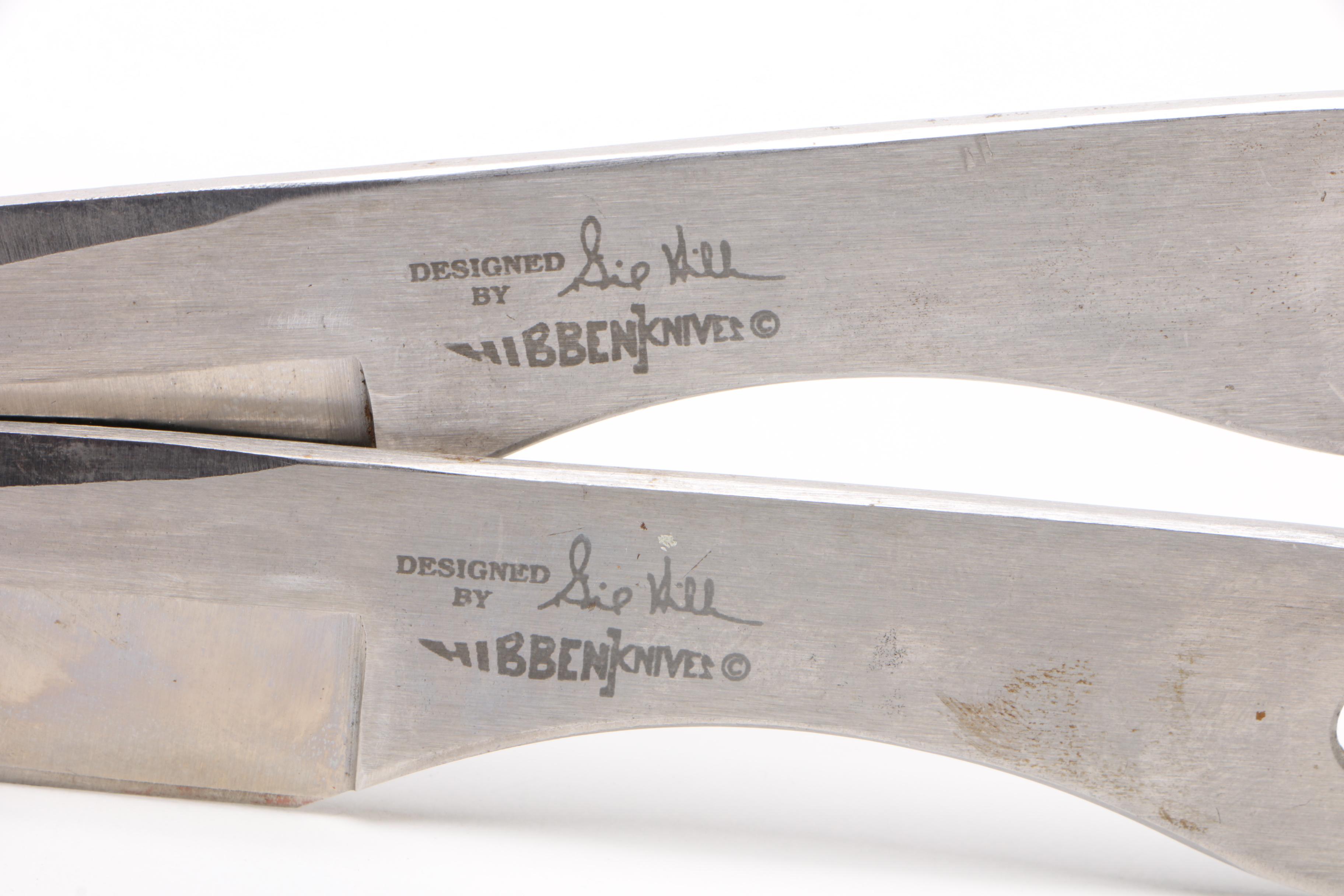 Gil Hibben Triple Set Throwing Knives by United Cutlery, Model UC-454, 1990s