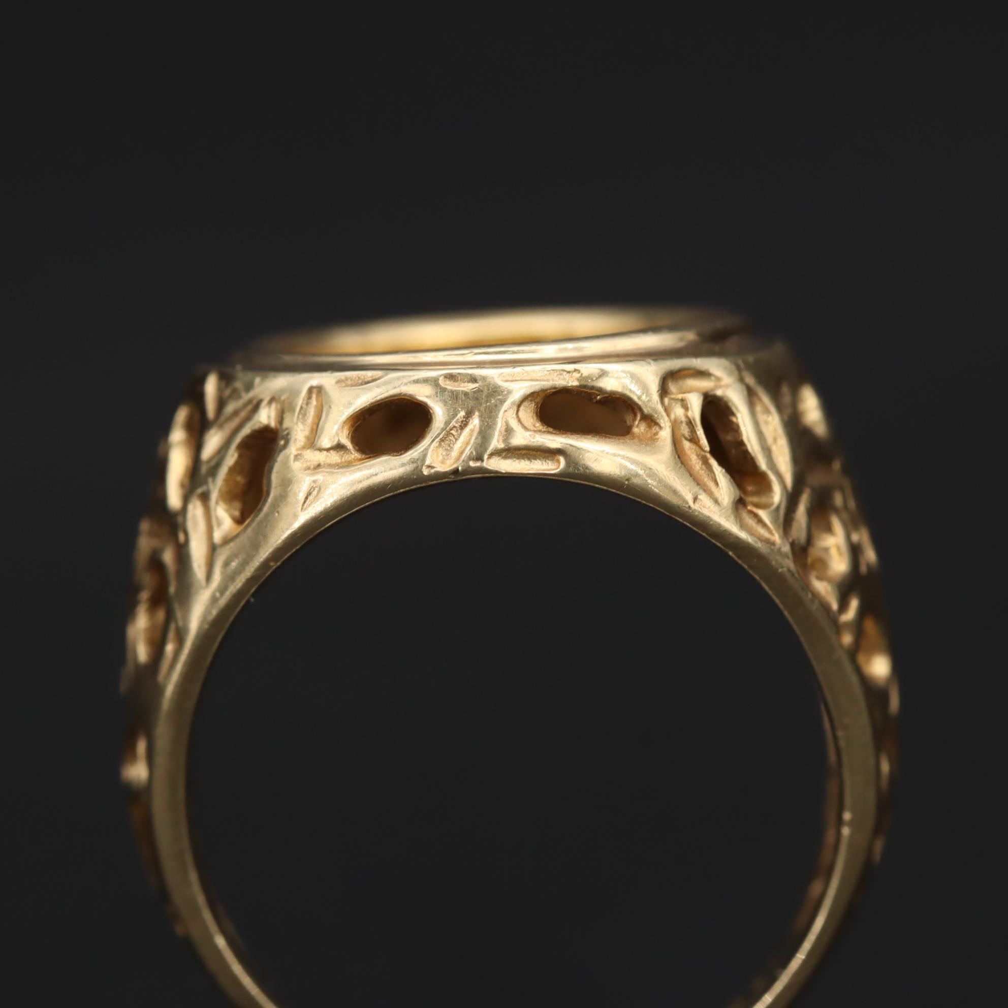 14K Yellow Gold Ring With 1997 China 5-Yuan Gold Panda Bullion Coin