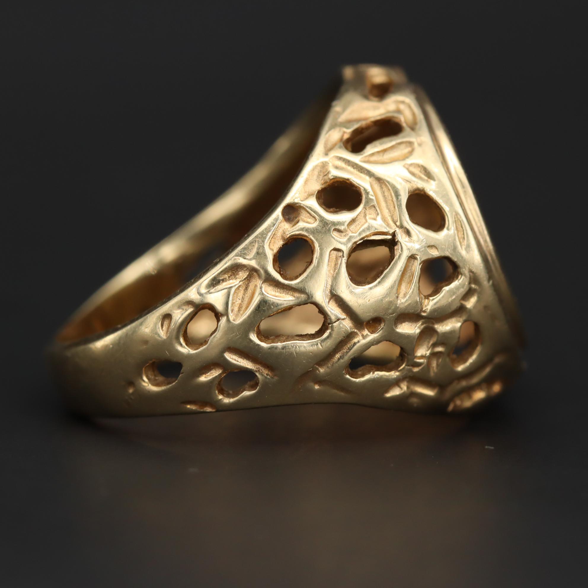 14K Yellow Gold Ring With 1997 China 5-Yuan Gold Panda Bullion Coin