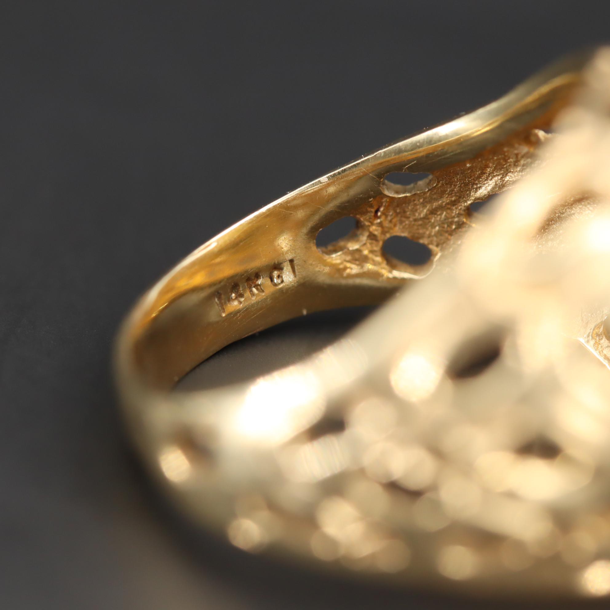 14K Yellow Gold Ring With 1997 China 5-Yuan Gold Panda Bullion Coin