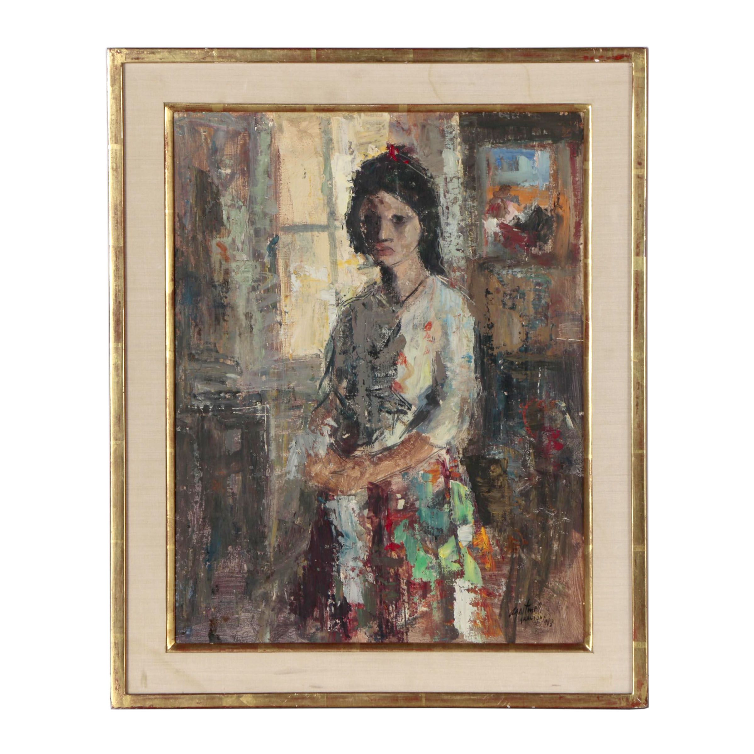 Mario Agostinelli Figural Oil Painting