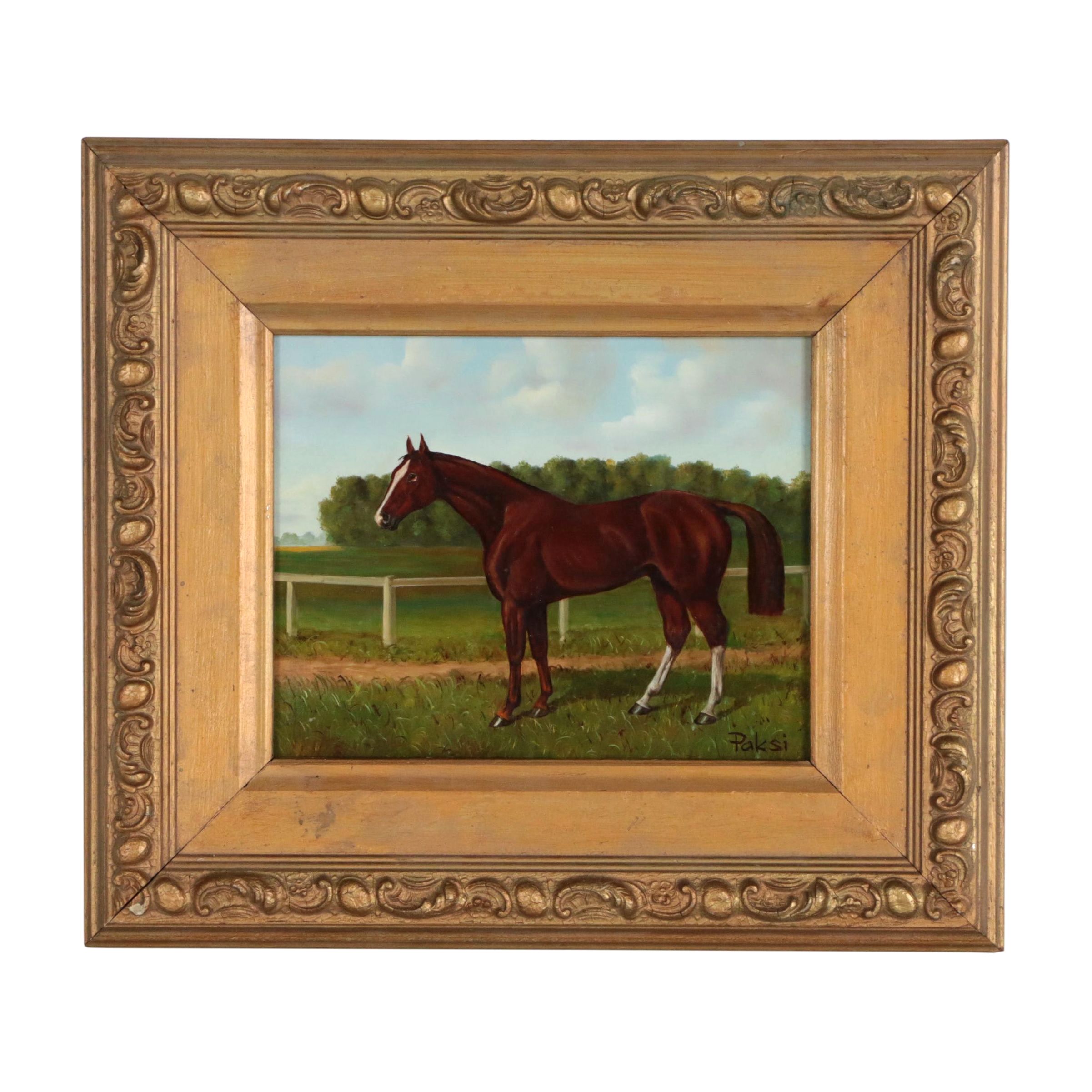 Vilmos Paksi Equine Portrait Oil Painting