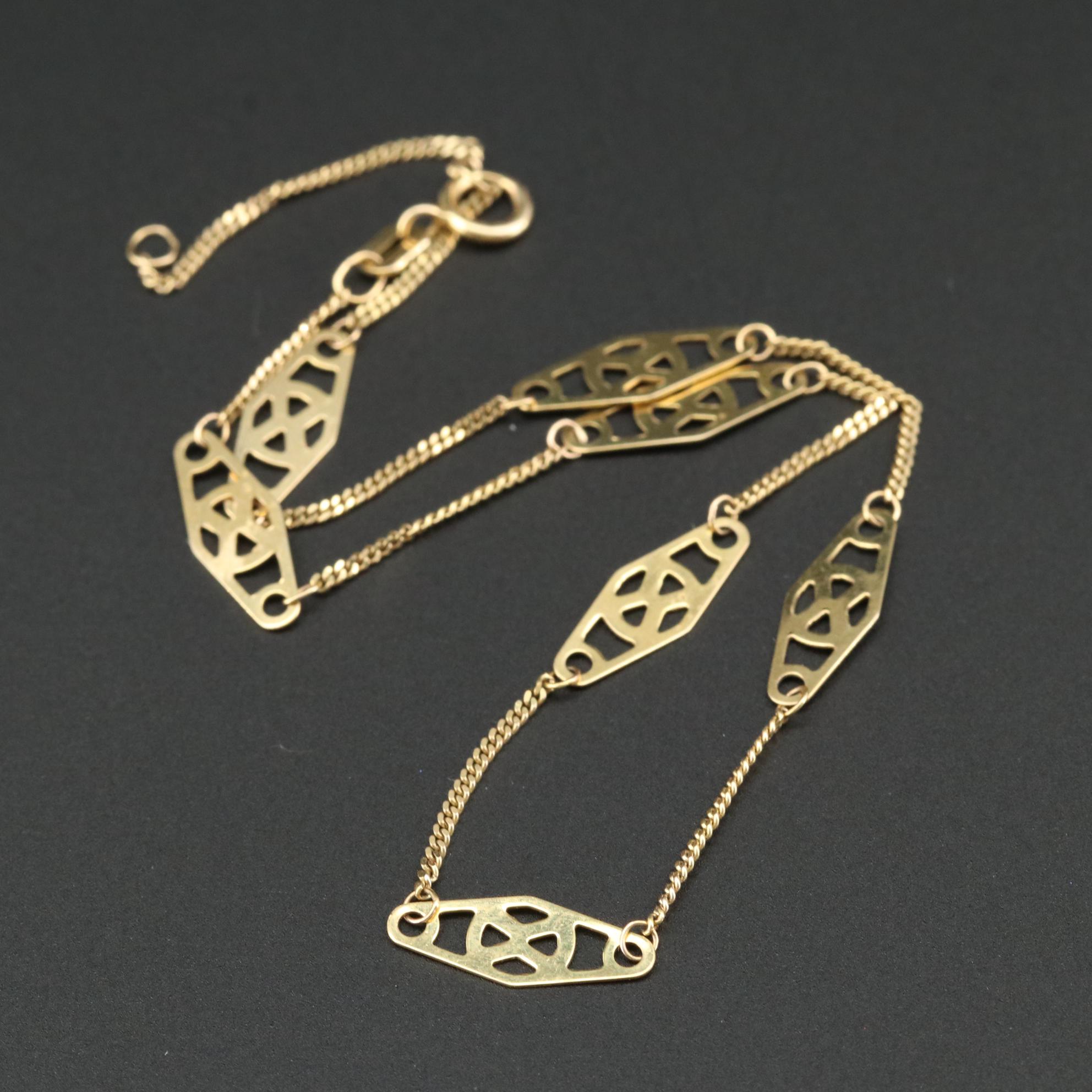 10K Yellow Gold Adjustable Ankle Bracelet