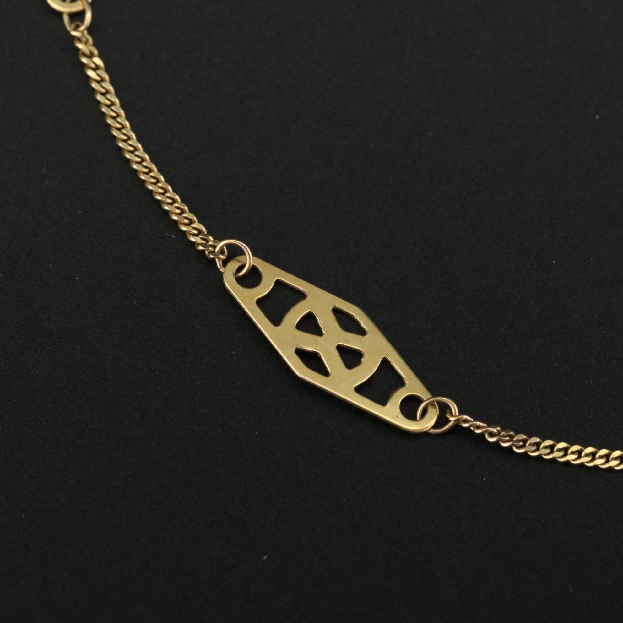 10K Yellow Gold Adjustable Ankle Bracelet