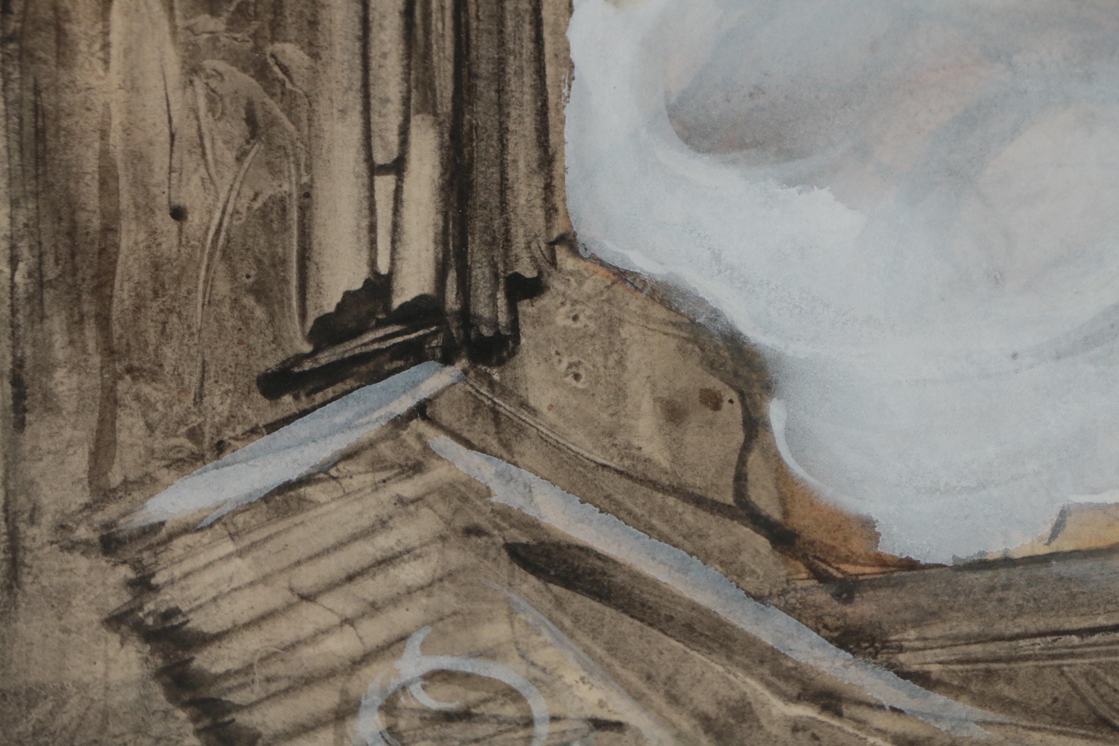 William Charles Palmer Watercolor Painting "Artist in a Landscape", 1947